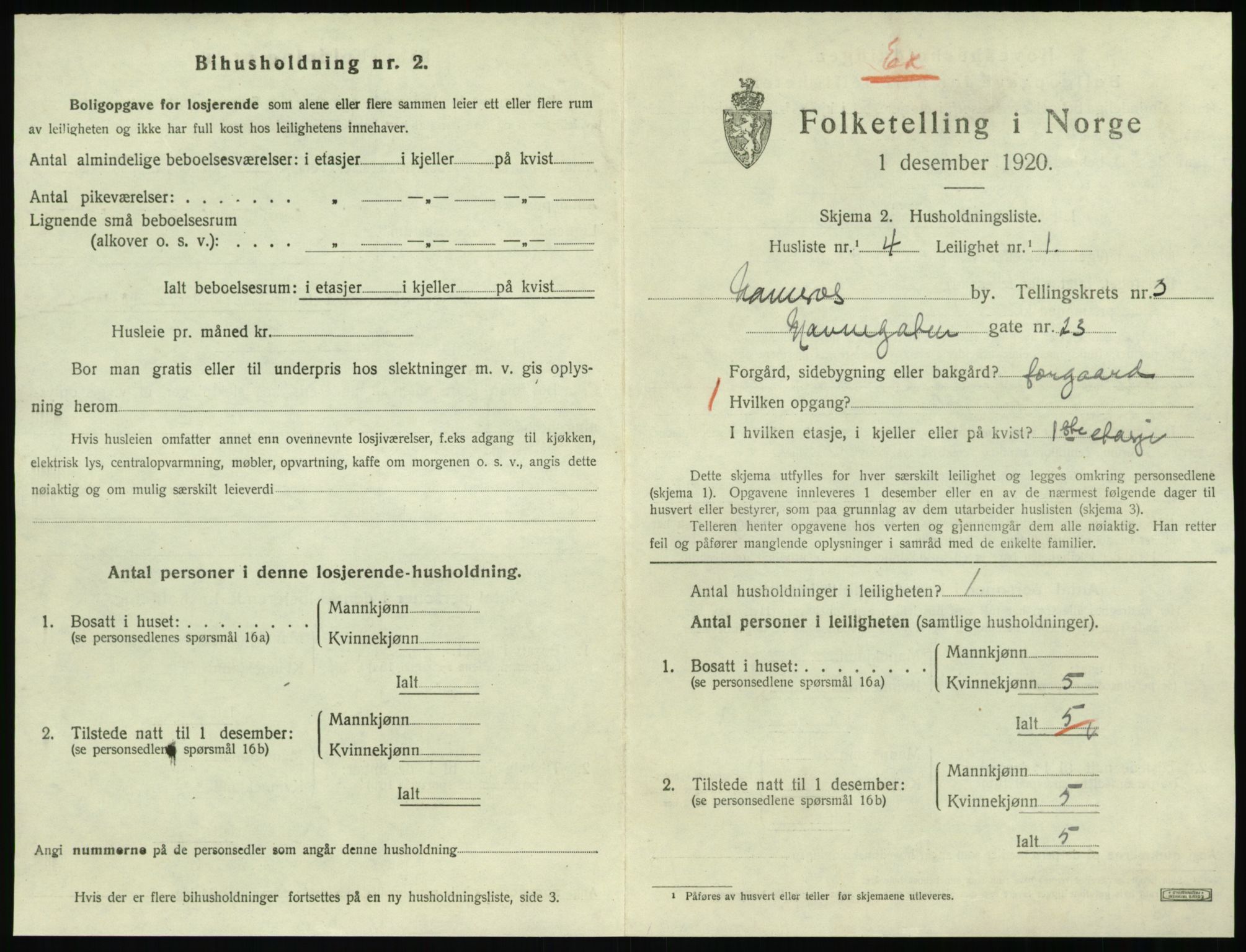 SAT, Folketelling 1920 for 1703 Namsos ladested, 1920, s. 1139