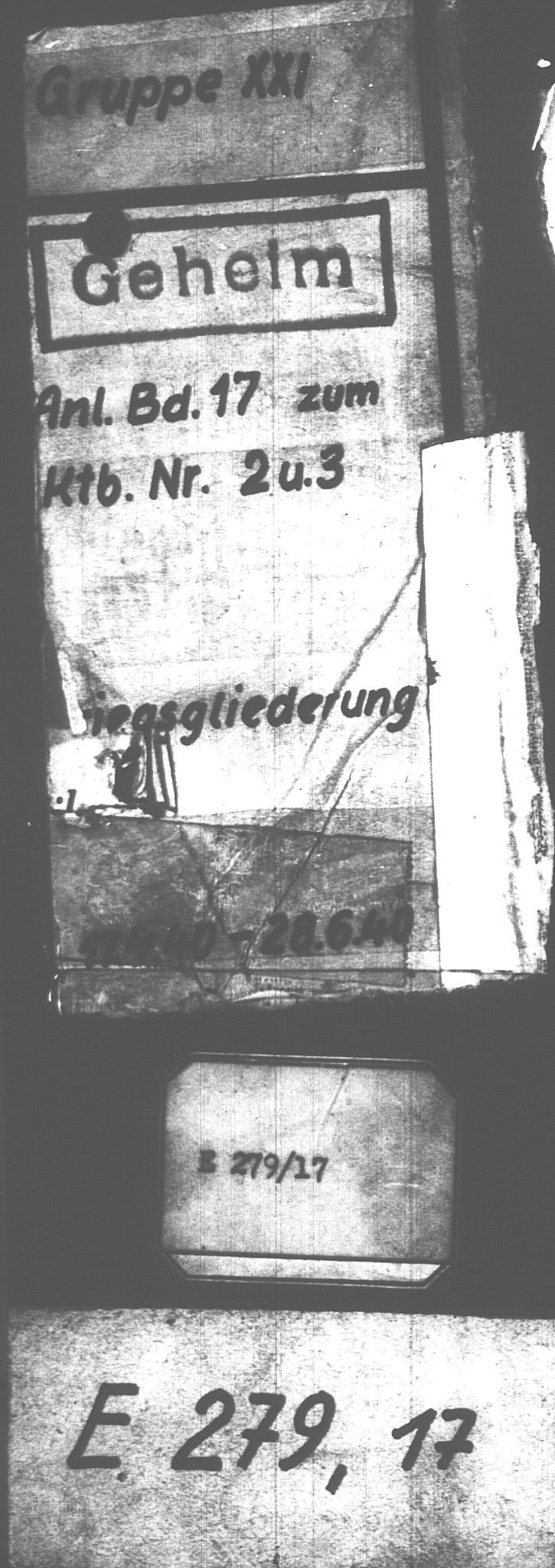 Documents Section, RA/RAFA-2200/V/L0082: Amerikansk mikrofilm "Captured German Documents".
Box No. 721.  FKA jnr. 619/1954., 1940, s. 510