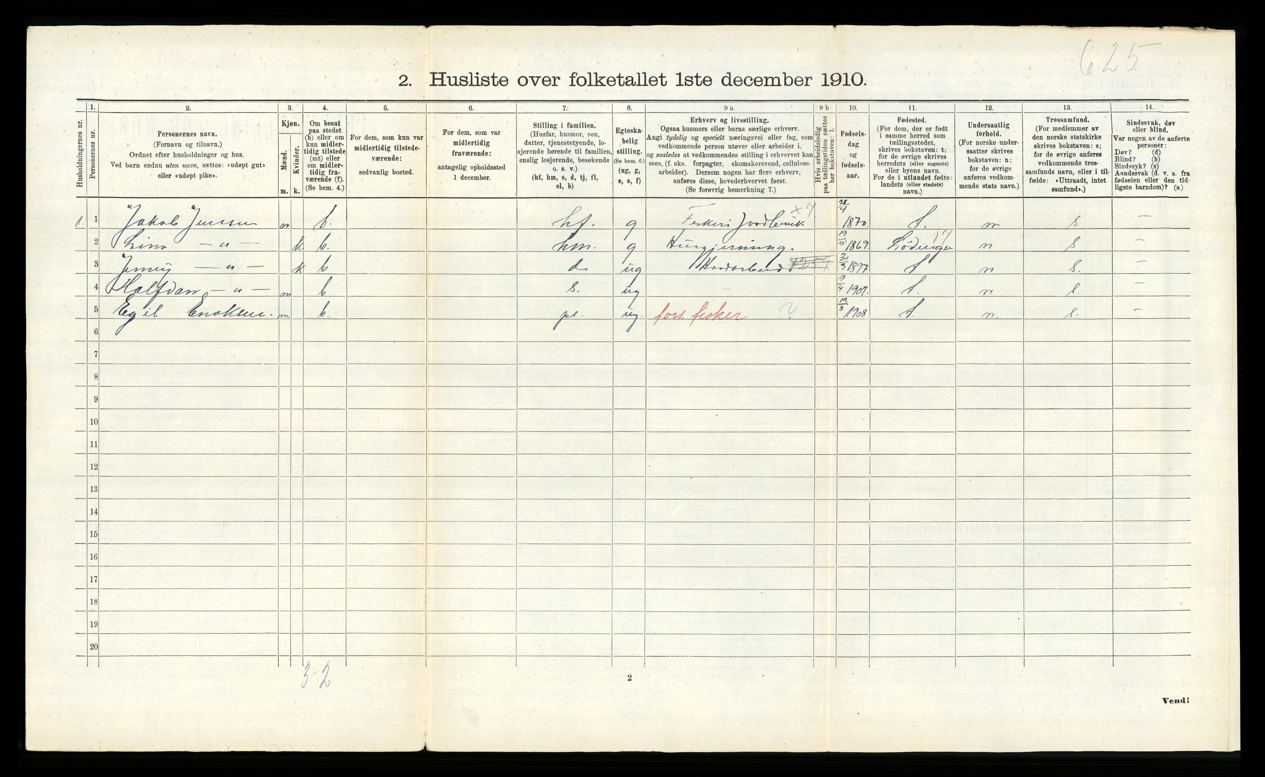 RA, Folketelling 1910 for 1849 Hamarøy herred, 1910, s. 53