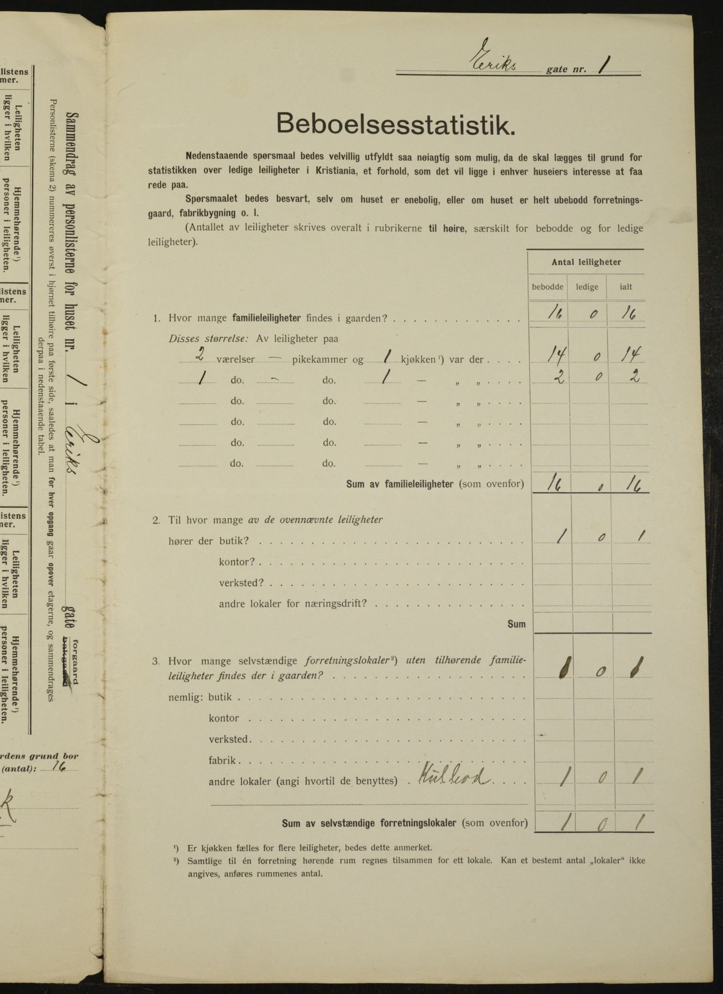 OBA, Kommunal folketelling 1.2.1912 for Kristiania, 1912, s. 19497