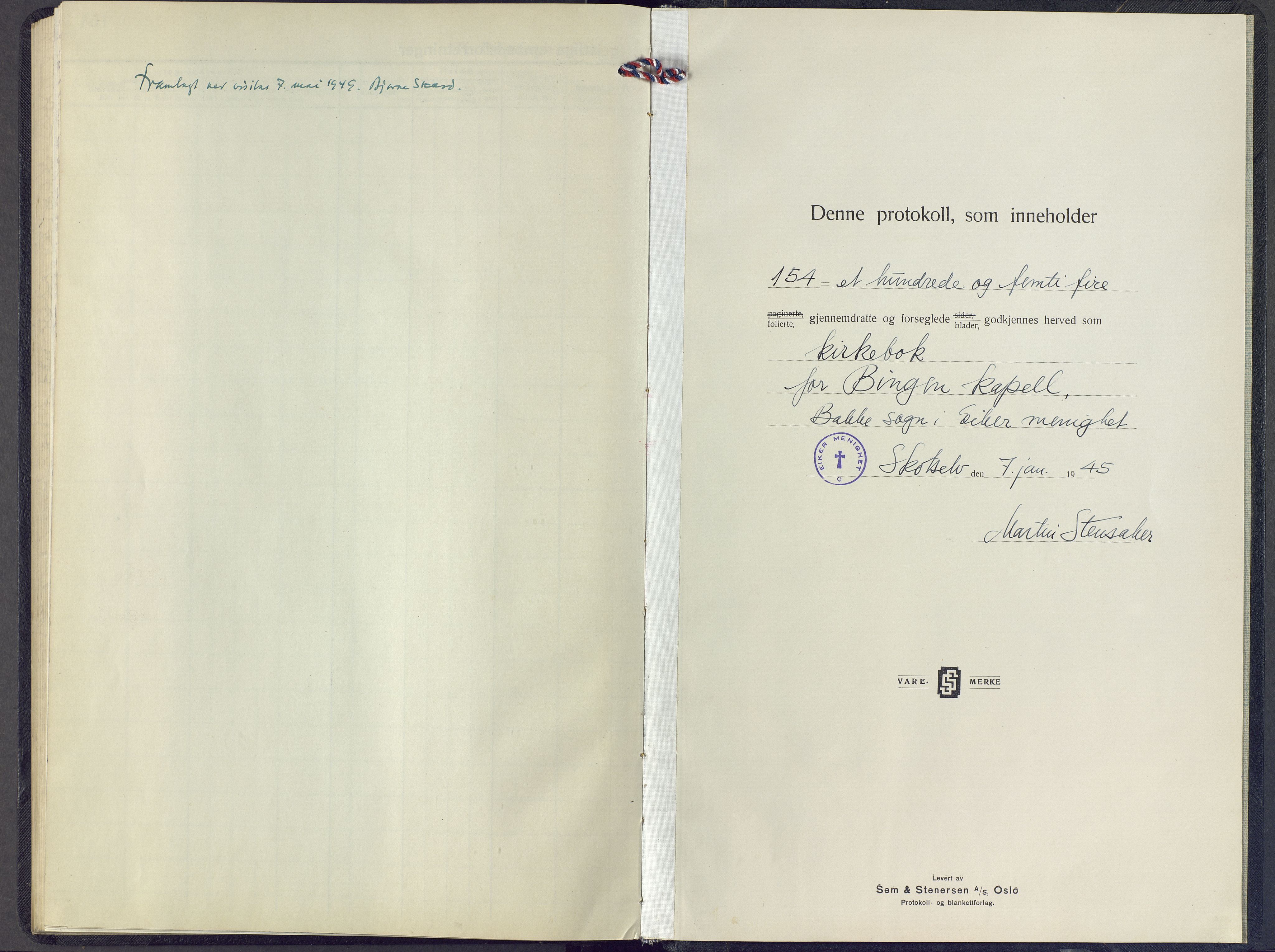 Eiker kirkebøker, SAKO/A-4/F/Fc/L0006: Ministerialbok nr. III 6, 1945-1967