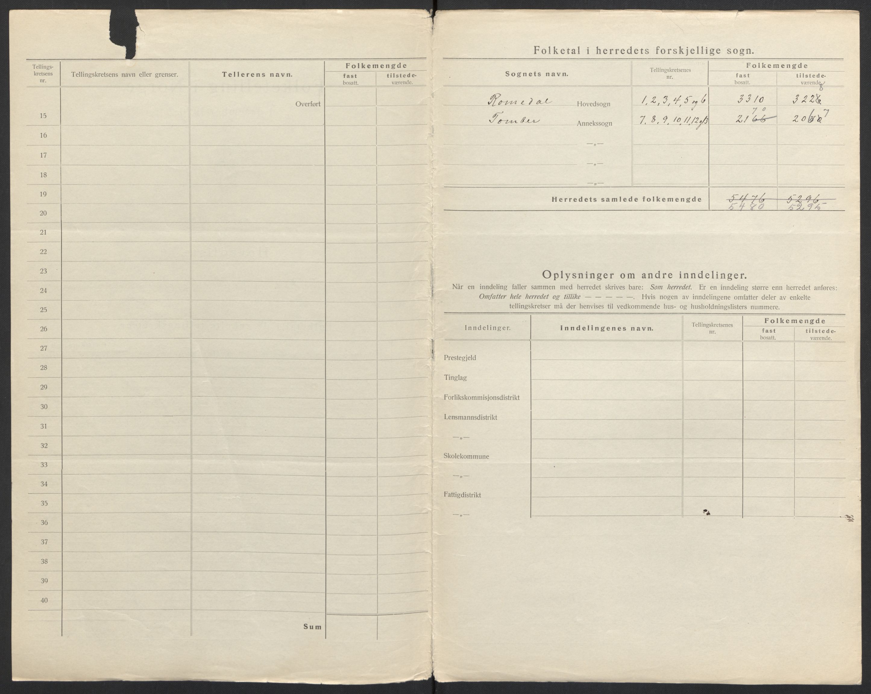 SAH, Folketelling 1920 for 0416 Romedal herred, 1920, s. 8