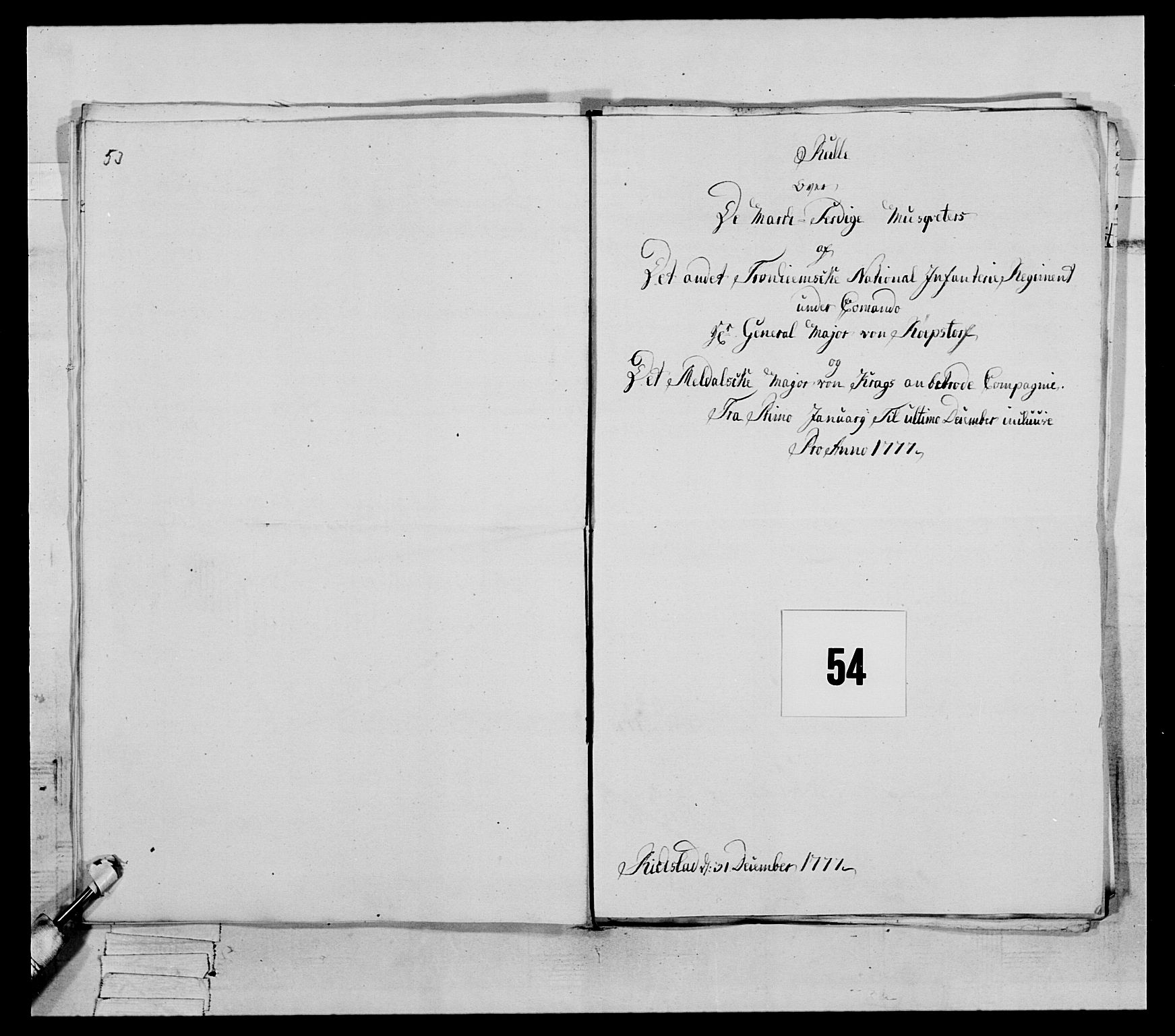 Generalitets- og kommissariatskollegiet, Det kongelige norske kommissariatskollegium, RA/EA-5420/E/Eh/L0077: 2. Trondheimske nasjonale infanteriregiment, 1774-1778, s. 213