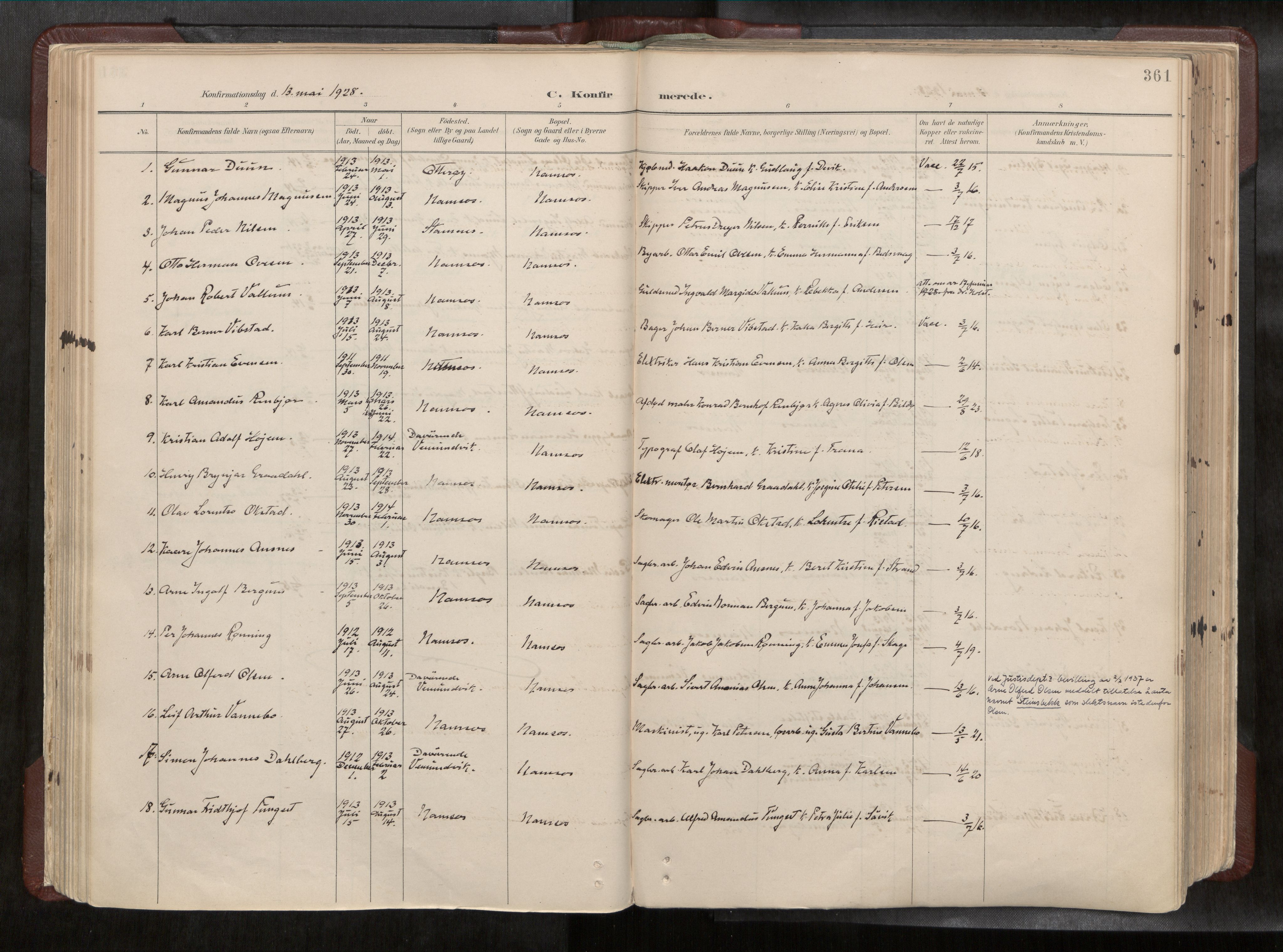 Ministerialprotokoller, klokkerbøker og fødselsregistre - Nord-Trøndelag, AV/SAT-A-1458/768/L0579a: Ministerialbok nr. 768A14, 1887-1931, s. 361