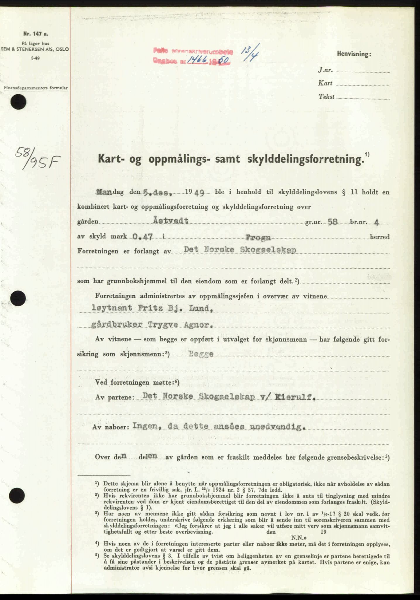 Follo sorenskriveri, SAO/A-10274/G/Ga/Gaa/L0092: Pantebok nr. I 92, 1950-1950, Dagboknr: 1466/1950