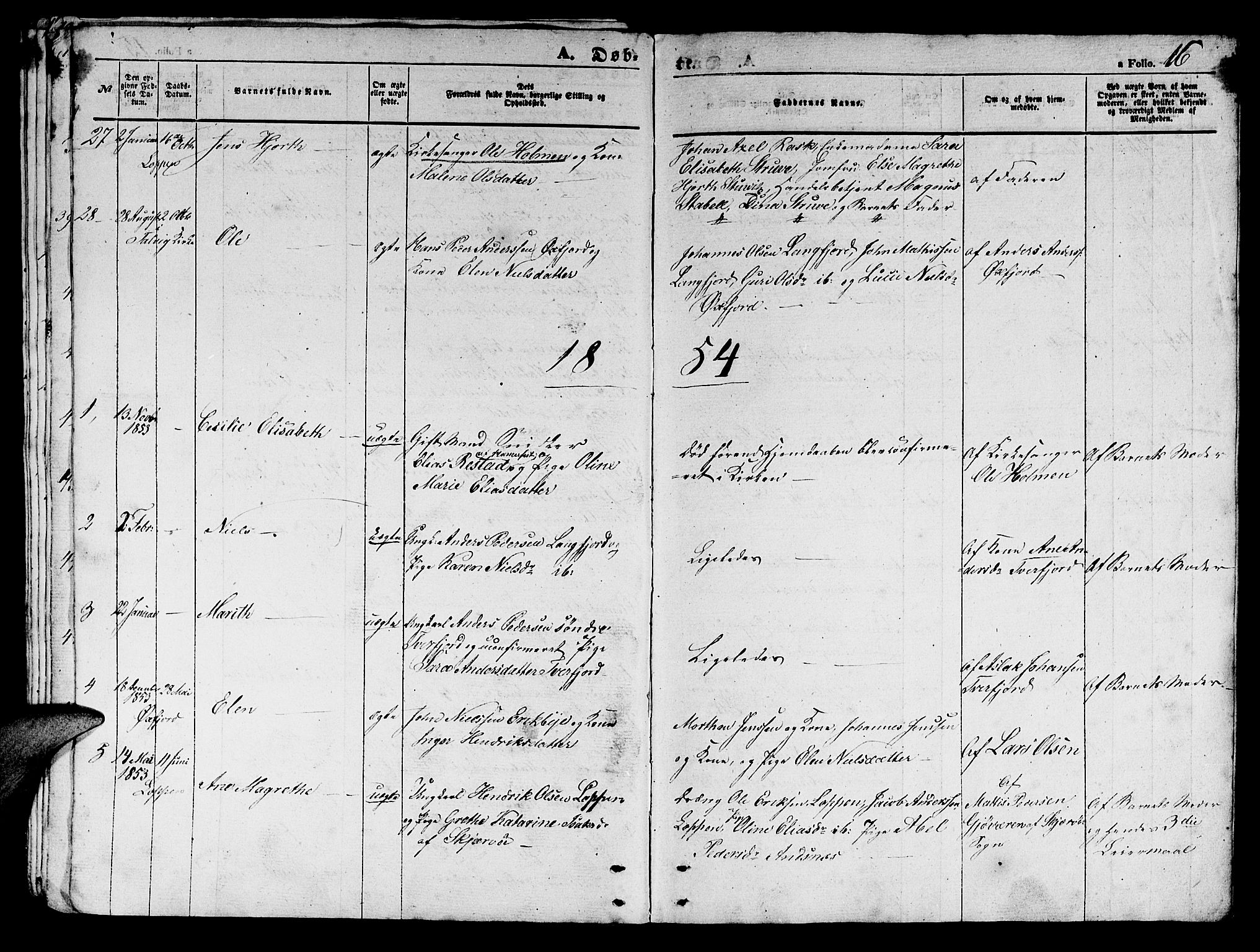 Loppa sokneprestkontor, SATØ/S-1339/H/Hb/L0002klokker: Klokkerbok nr. 2, 1850-1880, s. 16