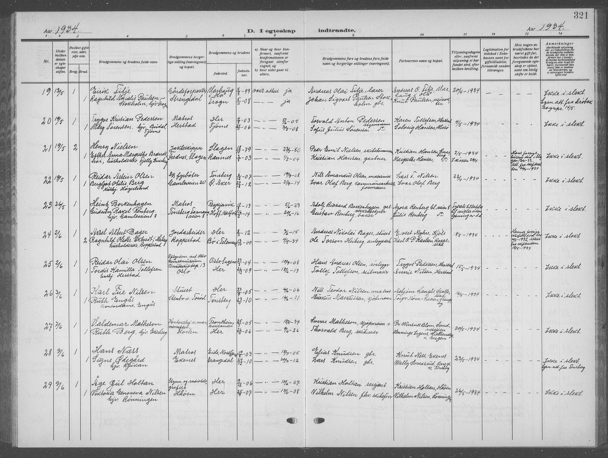Nøtterøy kirkebøker, AV/SAKO-A-354/G/Ga/L0006: Klokkerbok nr. I 6, 1925-1939, s. 321