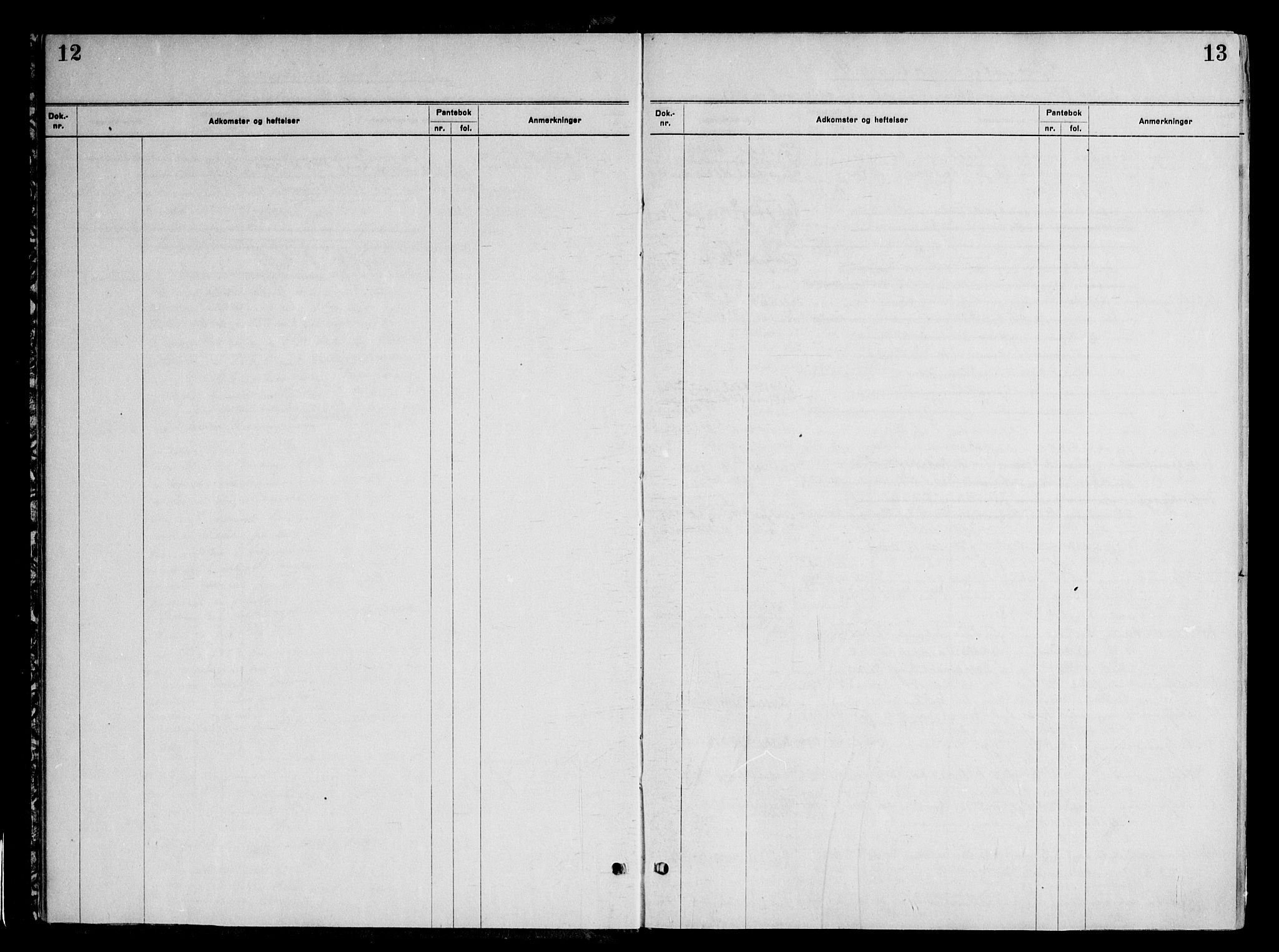 Moss byfogd, SAO/A-10863/G/Ga/Gaf/L0002: Panteregister nr. VI 2, 1921-1921, s. 12-13