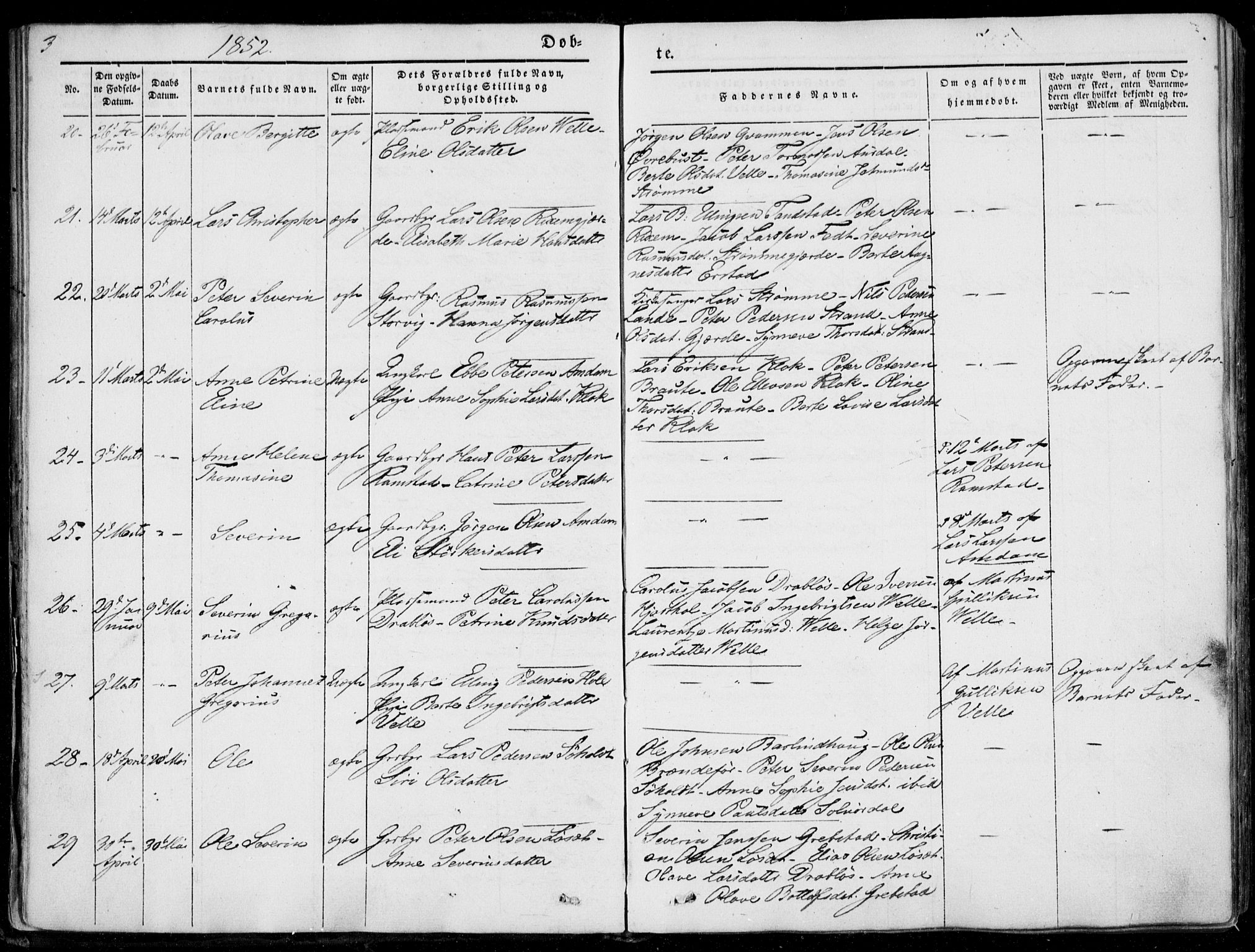 Ministerialprotokoller, klokkerbøker og fødselsregistre - Møre og Romsdal, AV/SAT-A-1454/522/L0313: Ministerialbok nr. 522A08, 1852-1862, s. 3