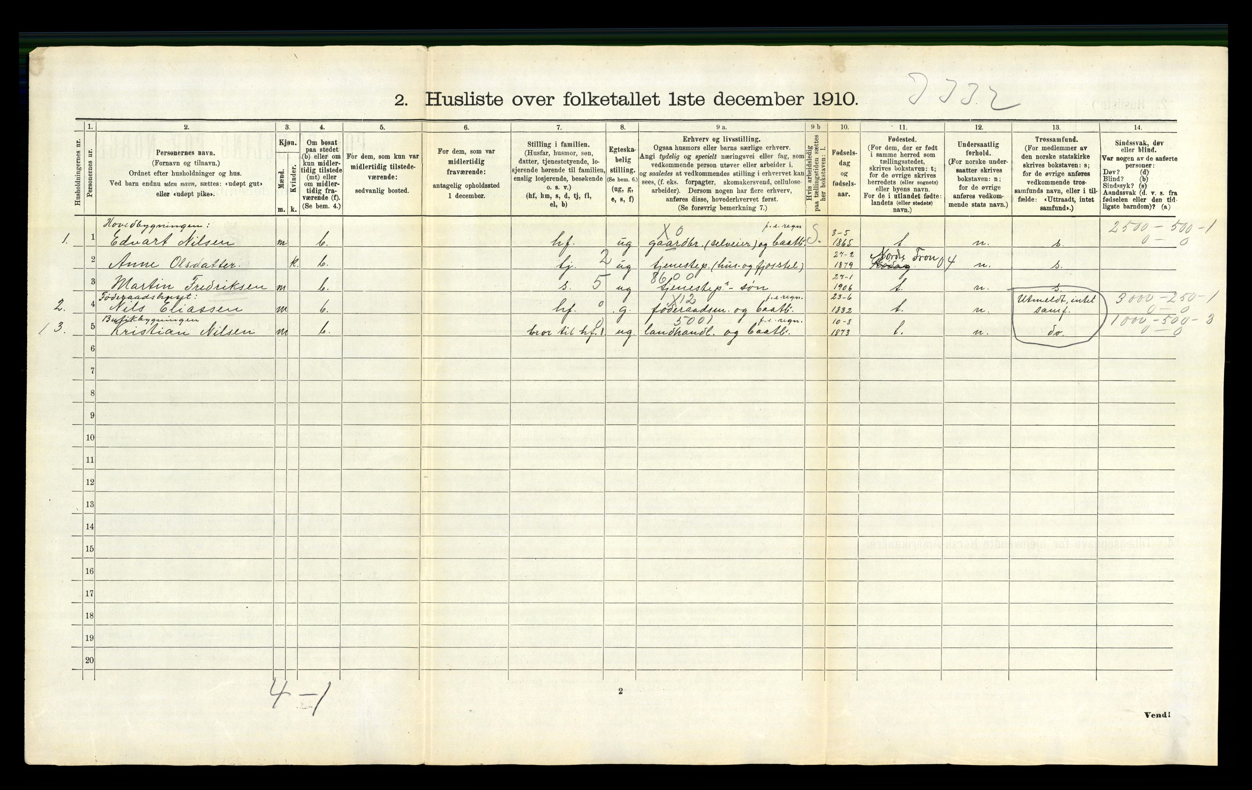 RA, Folketelling 1910 for 1833 Mo herred, 1910, s. 144