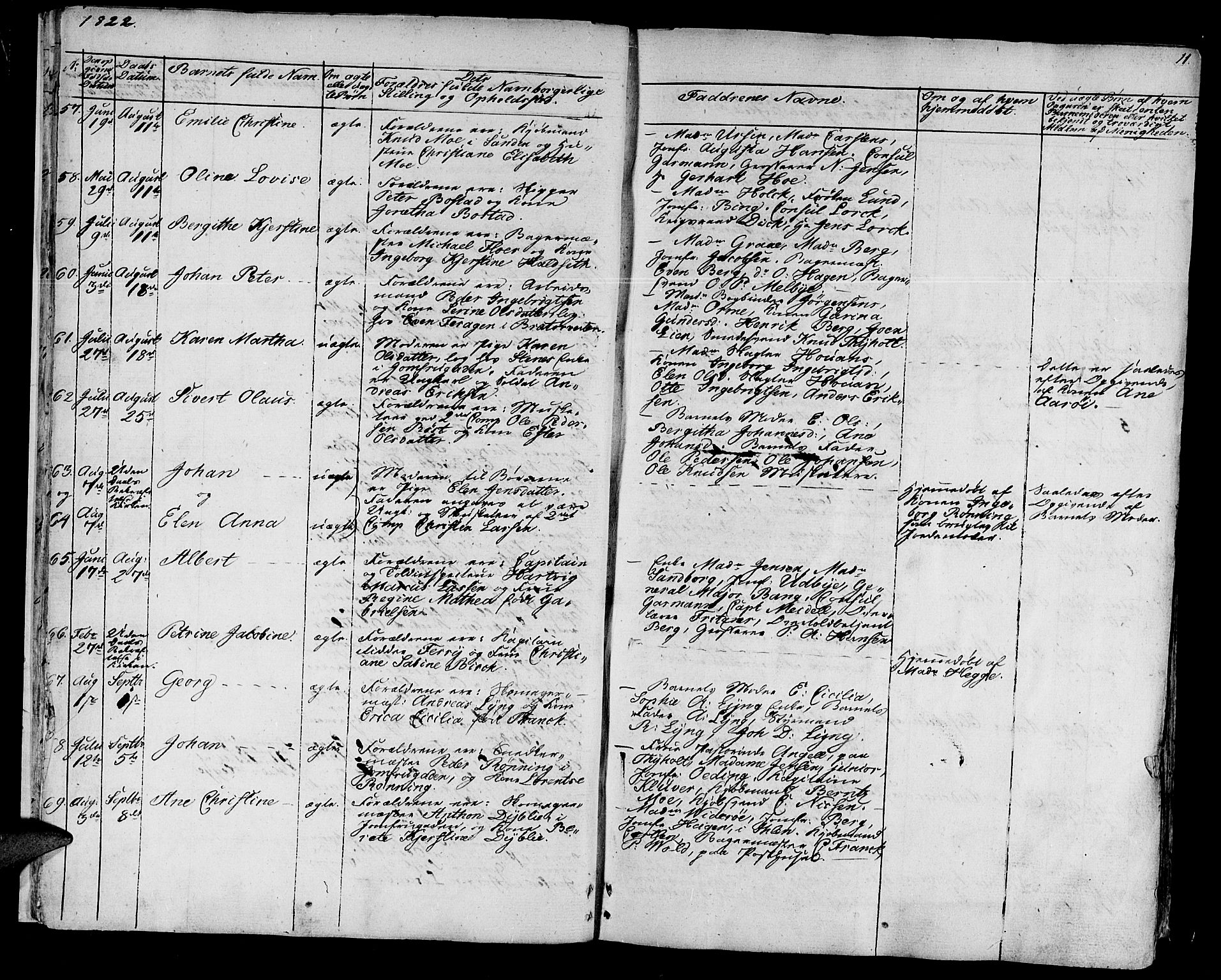 Ministerialprotokoller, klokkerbøker og fødselsregistre - Sør-Trøndelag, SAT/A-1456/602/L0108: Ministerialbok nr. 602A06, 1821-1839, s. 11