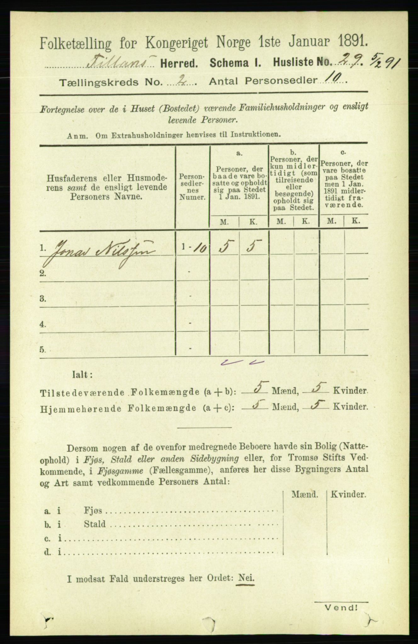 RA, Folketelling 1891 for 1616 Fillan herred, 1891, s. 218