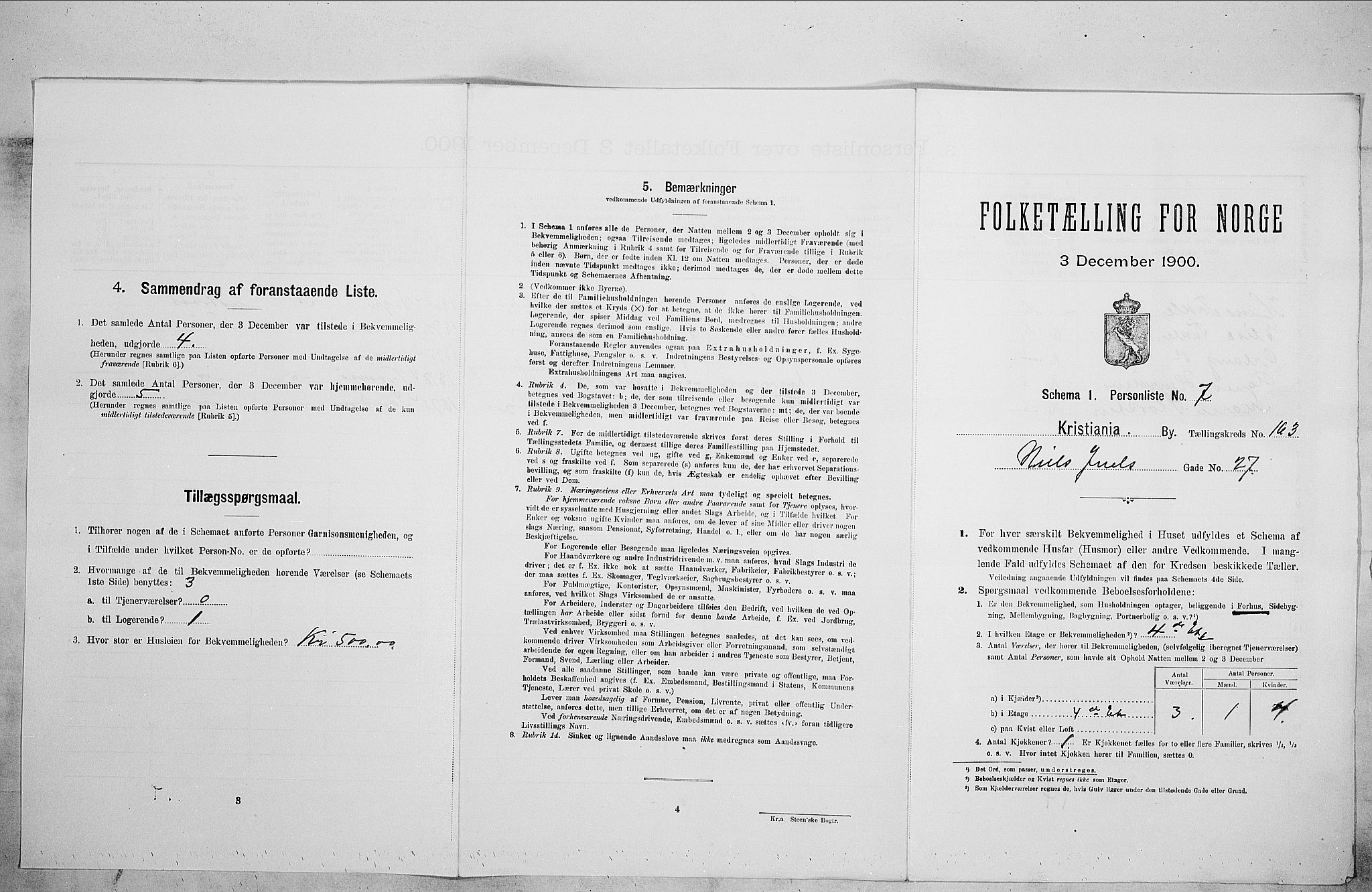 SAO, Folketelling 1900 for 0301 Kristiania kjøpstad, 1900, s. 63893