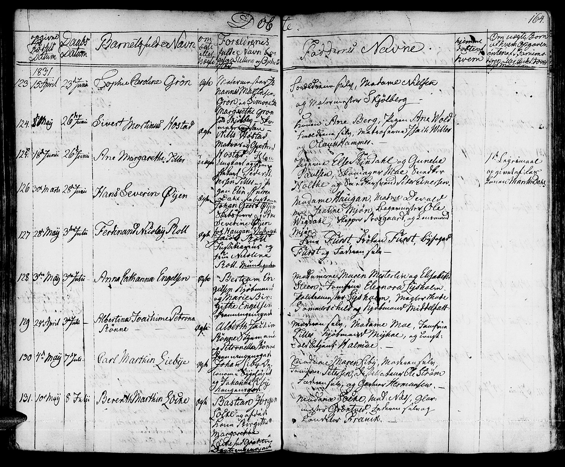 Ministerialprotokoller, klokkerbøker og fødselsregistre - Sør-Trøndelag, SAT/A-1456/601/L0045: Ministerialbok nr. 601A13, 1821-1831, s. 164