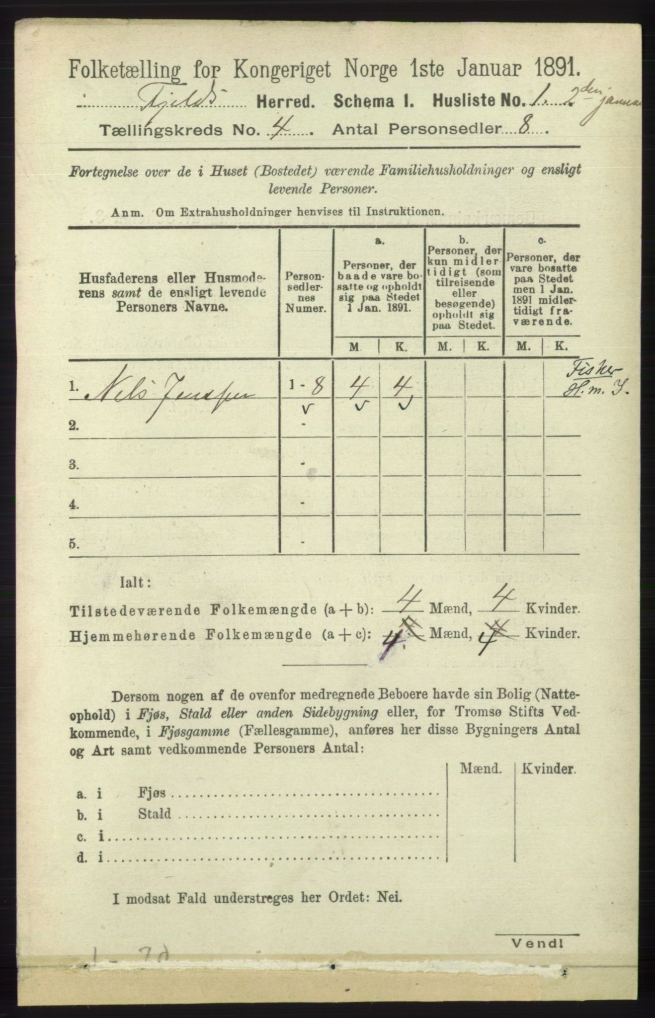 RA, Folketelling 1891 for 1246 Fjell herred, 1891, s. 1954