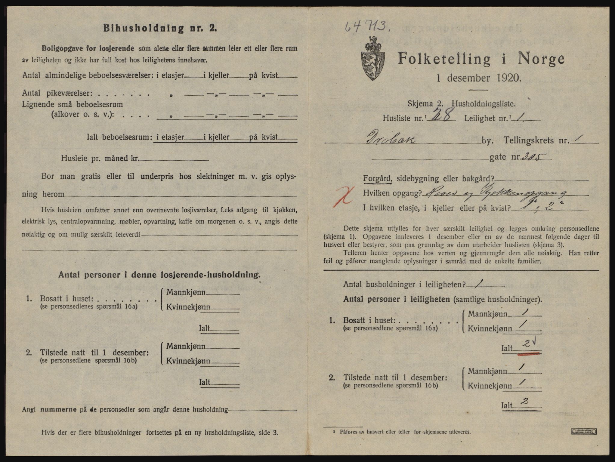 SAO, Folketelling 1920 for 0203 Drøbak kjøpstad, 1920, s. 829