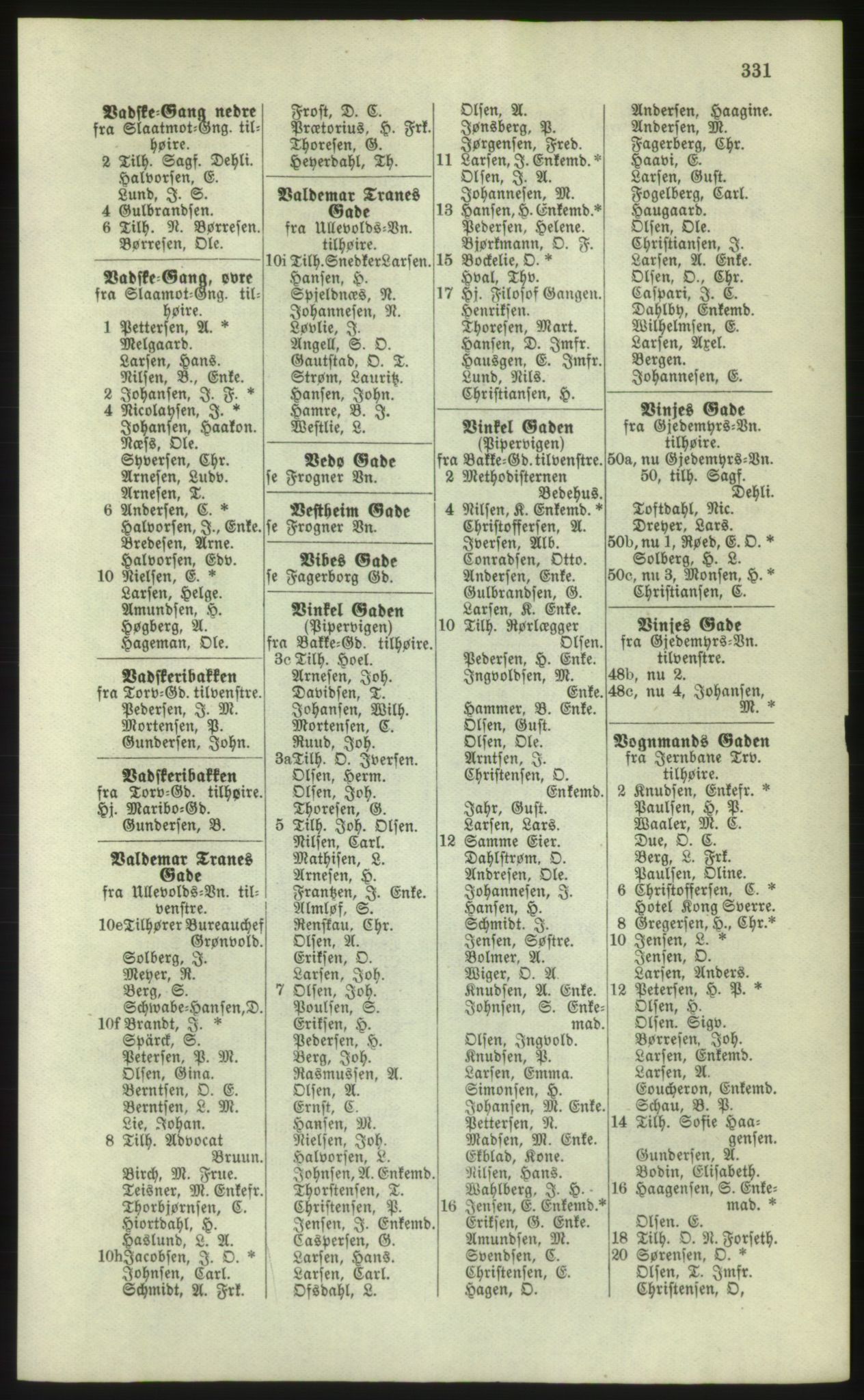 Kristiania/Oslo adressebok, PUBL/-, 1881, s. 331