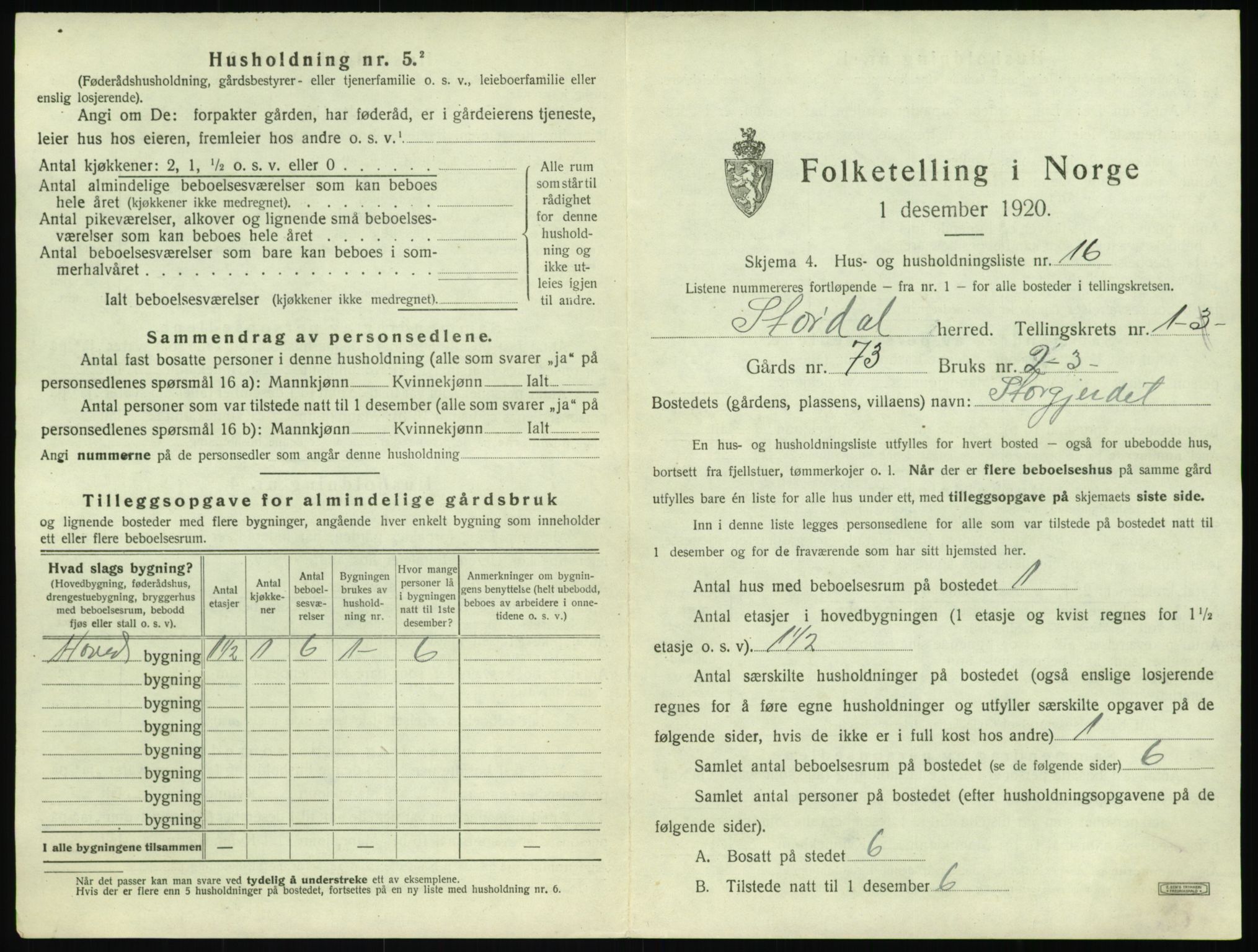 SAT, Folketelling 1920 for 1526 Stordal herred, 1920, s. 66