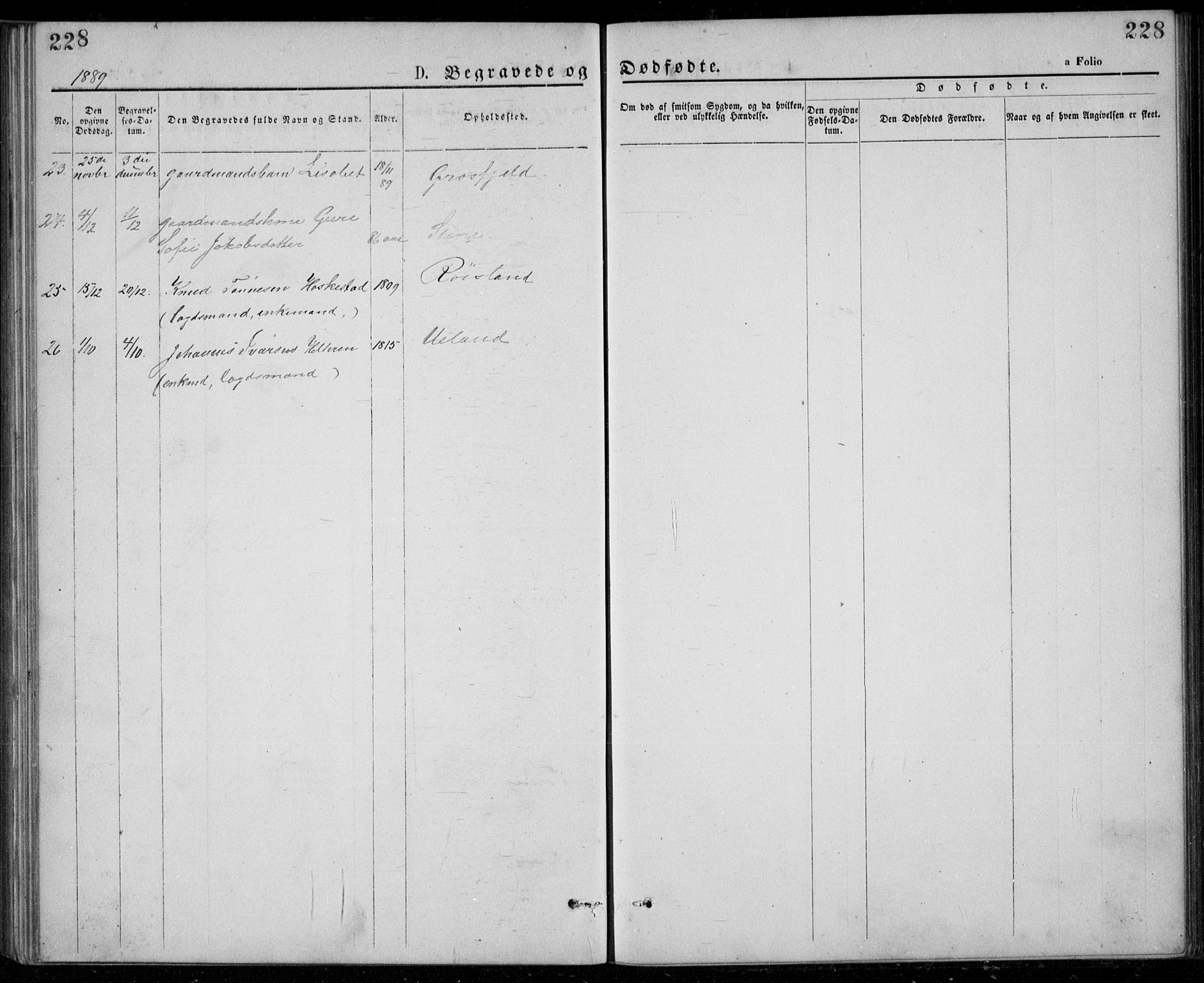 Lund sokneprestkontor, AV/SAST-A-101809/S07/L0005: Klokkerbok nr. B 5, 1875-1889, s. 228