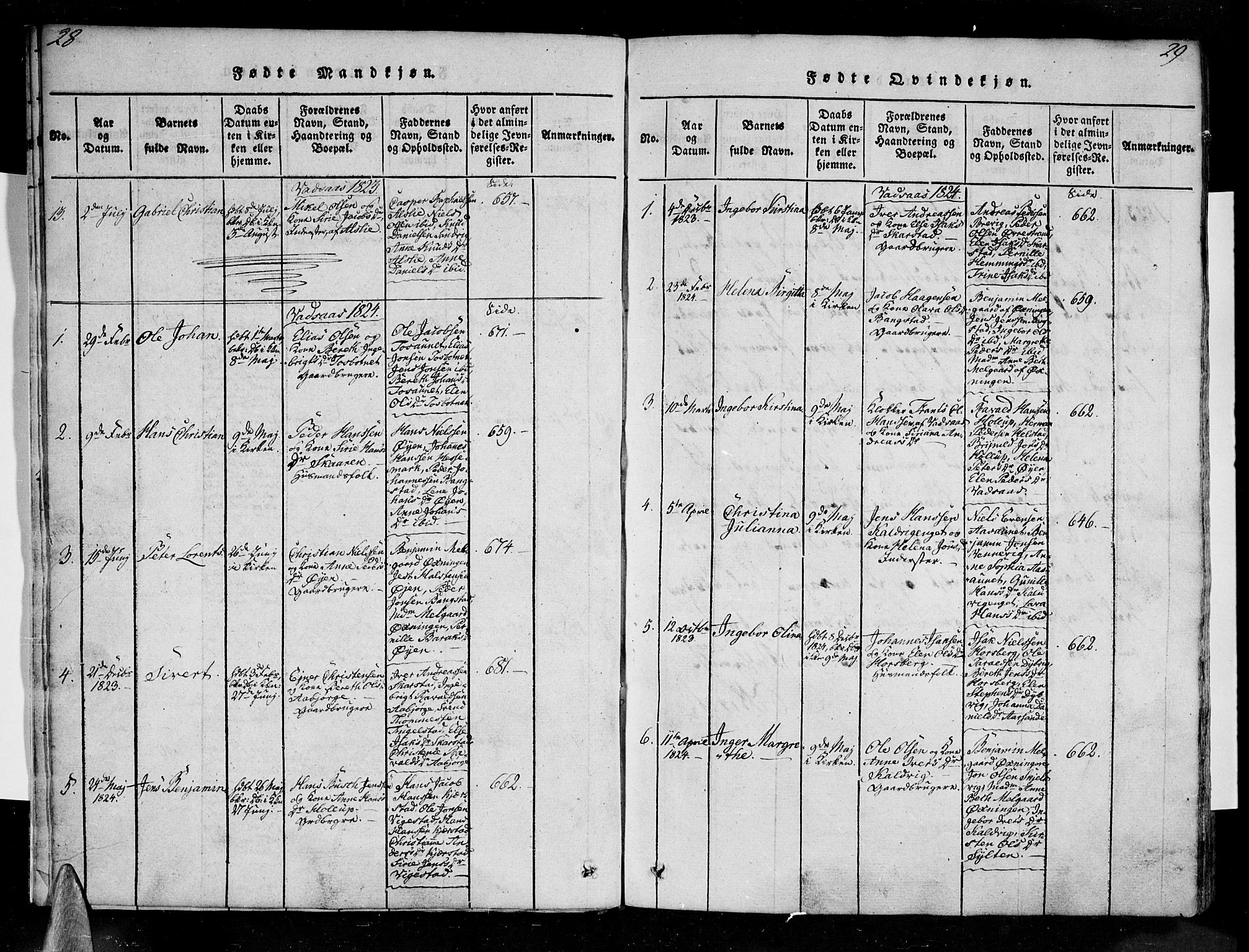 Ministerialprotokoller, klokkerbøker og fødselsregistre - Nordland, AV/SAT-A-1459/810/L0142: Ministerialbok nr. 810A06 /1, 1819-1841, s. 28-29