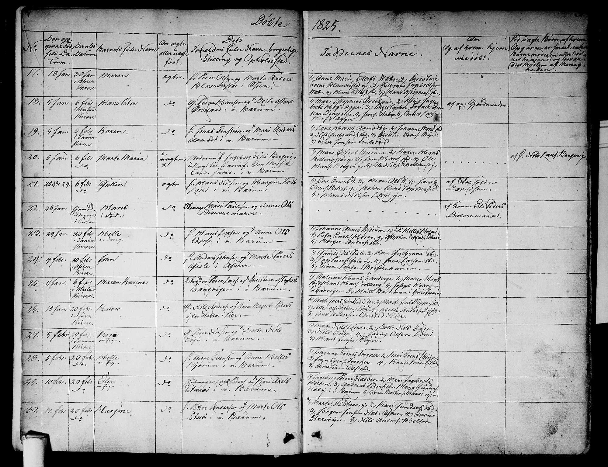 Asker prestekontor Kirkebøker, AV/SAO-A-10256a/F/Fa/L0007: Ministerialbok nr. I 7, 1825-1864, s. 3