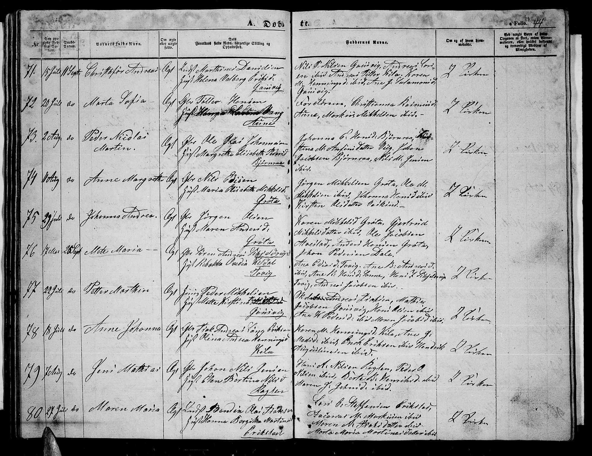 Trondenes sokneprestkontor, AV/SATØ-S-1319/H/Hb/L0007klokker: Klokkerbok nr. 7, 1855-1862, s. 44