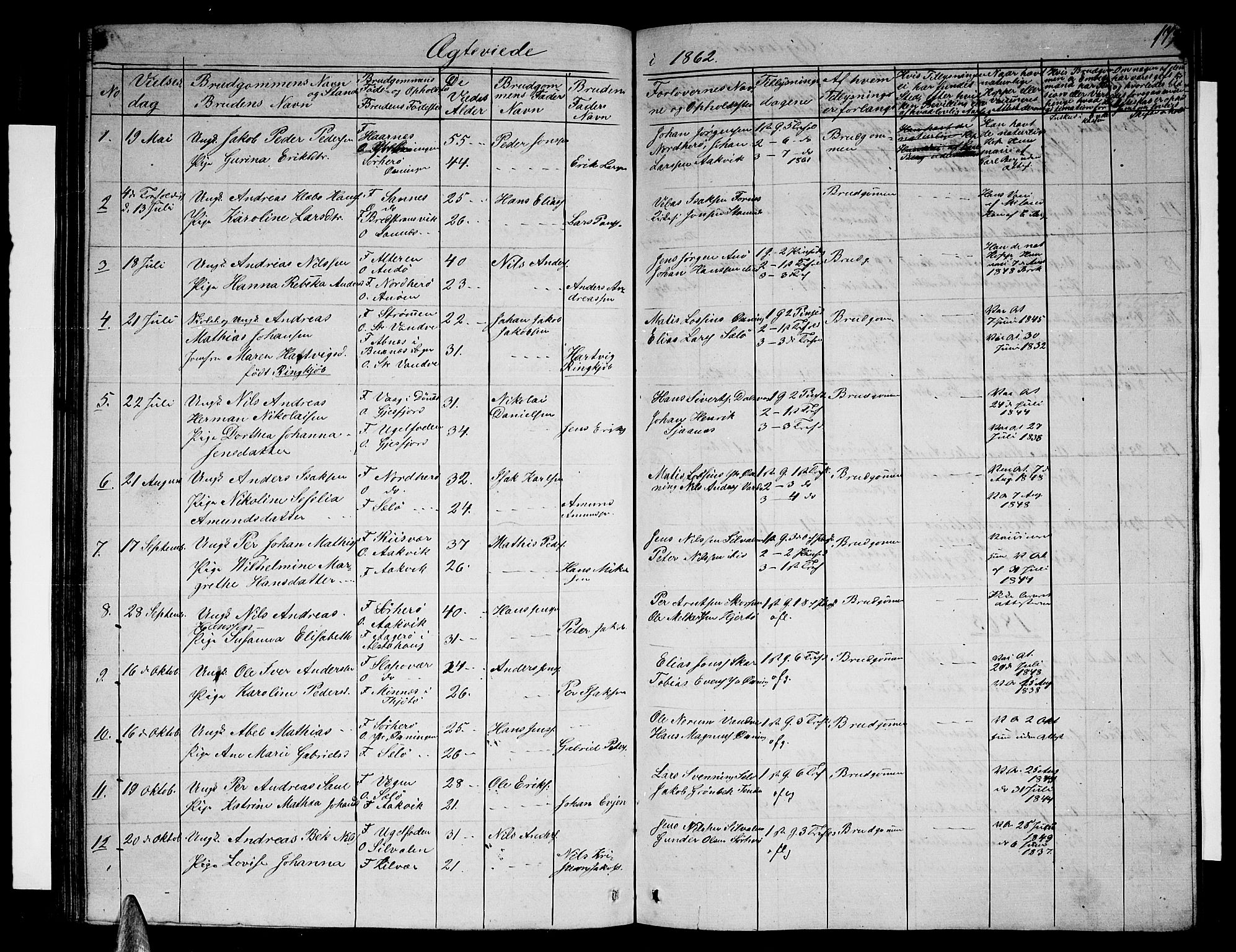 Ministerialprotokoller, klokkerbøker og fødselsregistre - Nordland, SAT/A-1459/834/L0512: Klokkerbok nr. 834C03, 1862-1877, s. 179