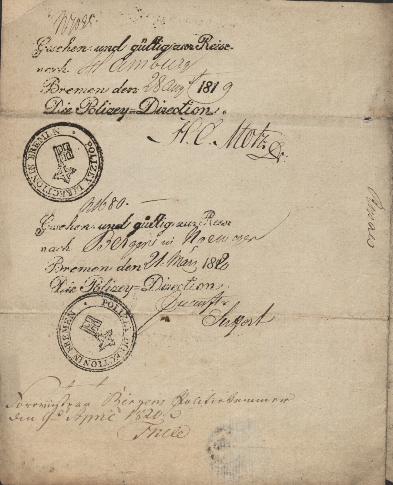 Bergen politikammer / politidistrikt, AV/SAB-A-60401/L.b, 1816-1822, s. 15
