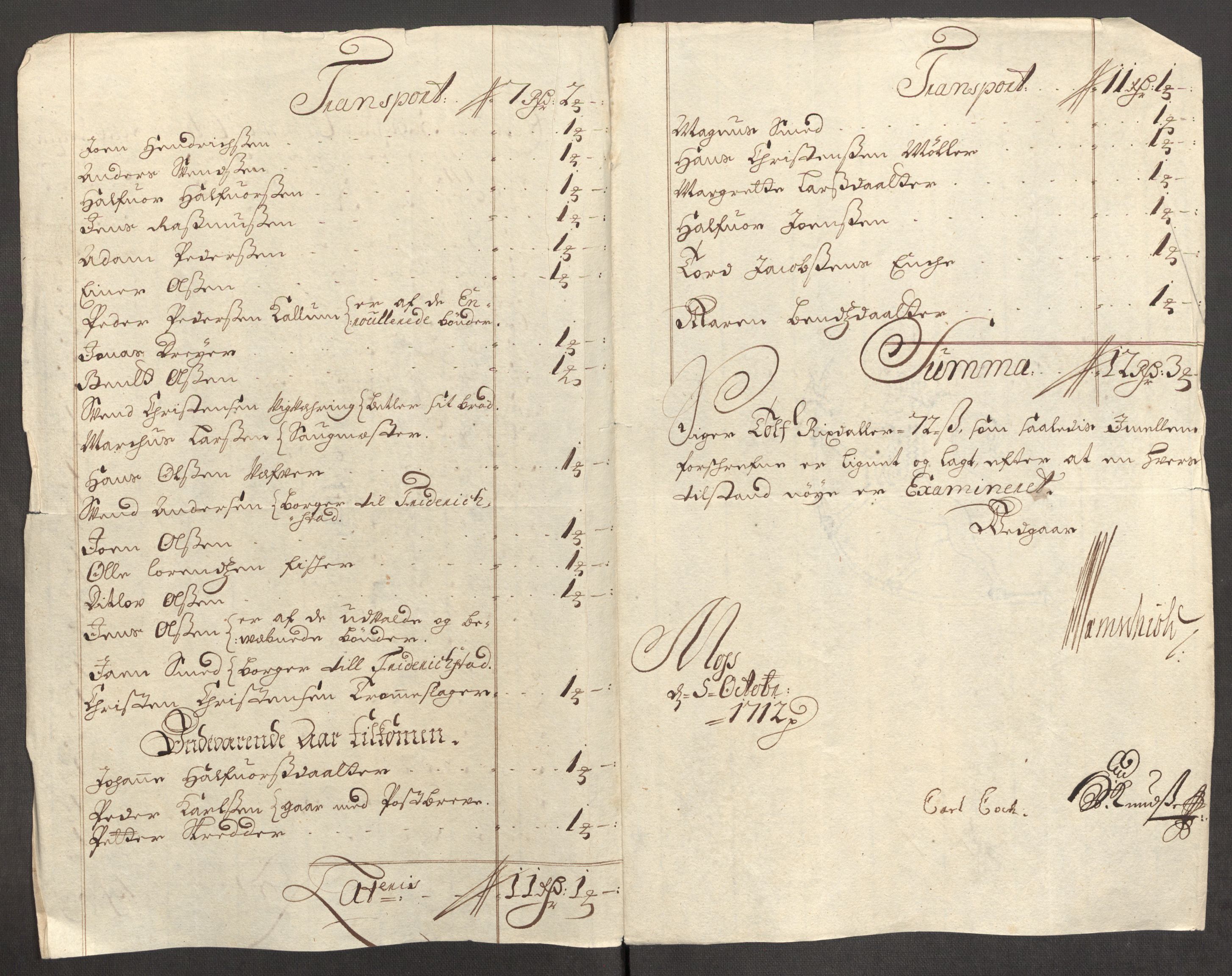 Rentekammeret inntil 1814, Reviderte regnskaper, Fogderegnskap, AV/RA-EA-4092/R04/L0137: Fogderegnskap Moss, Onsøy, Tune, Veme og Åbygge, 1712, s. 48