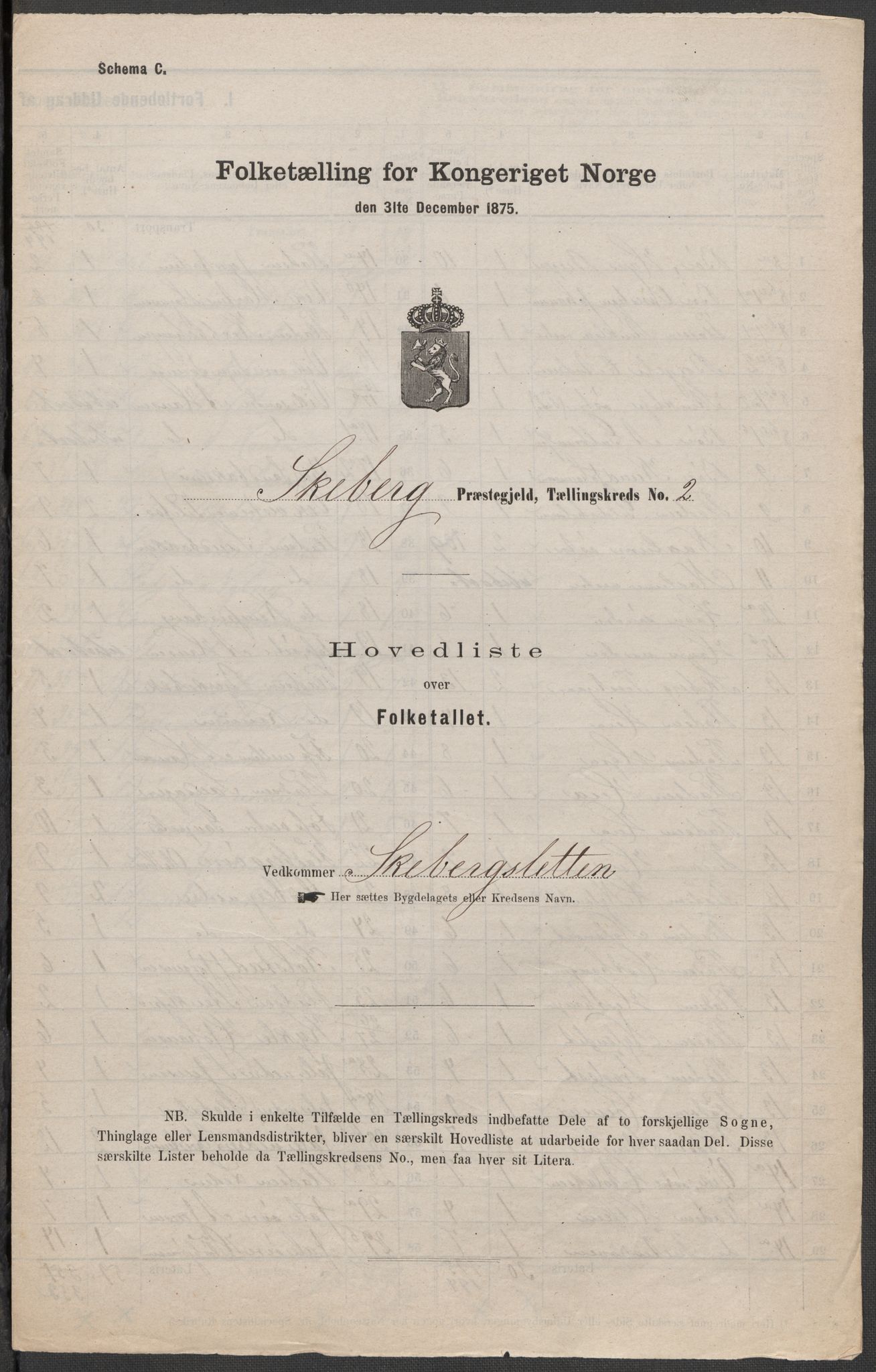 RA, Folketelling 1875 for 0115P Skjeberg prestegjeld, 1875, s. 4