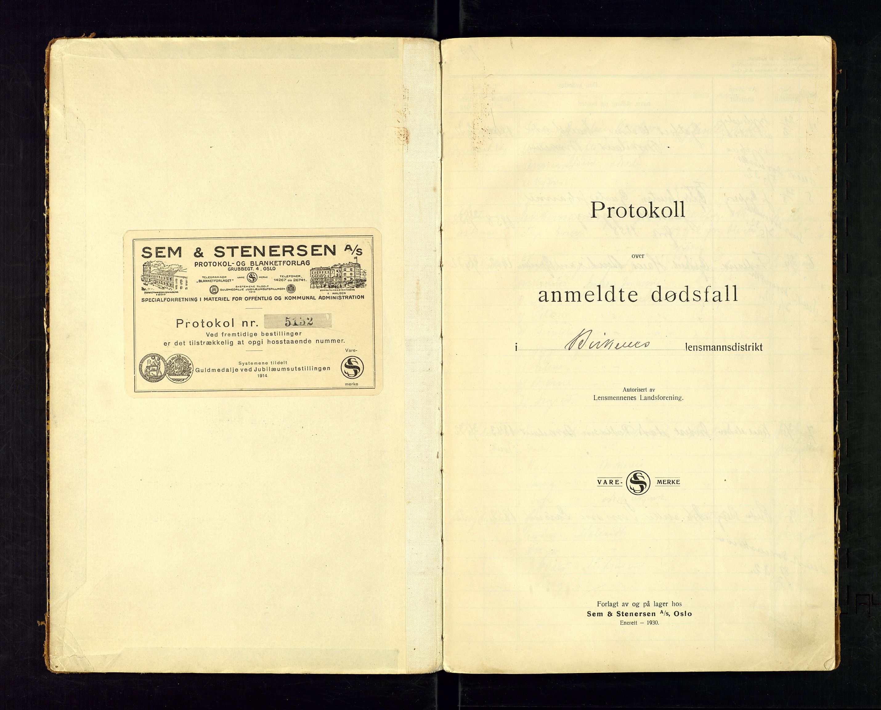 Birkenes lensmannskontor, AV/SAK-1241-0004/F/Fe/L0001/0003: Dødsfallsprotokoller / Dødsfallsprotokoll, 1932-1944