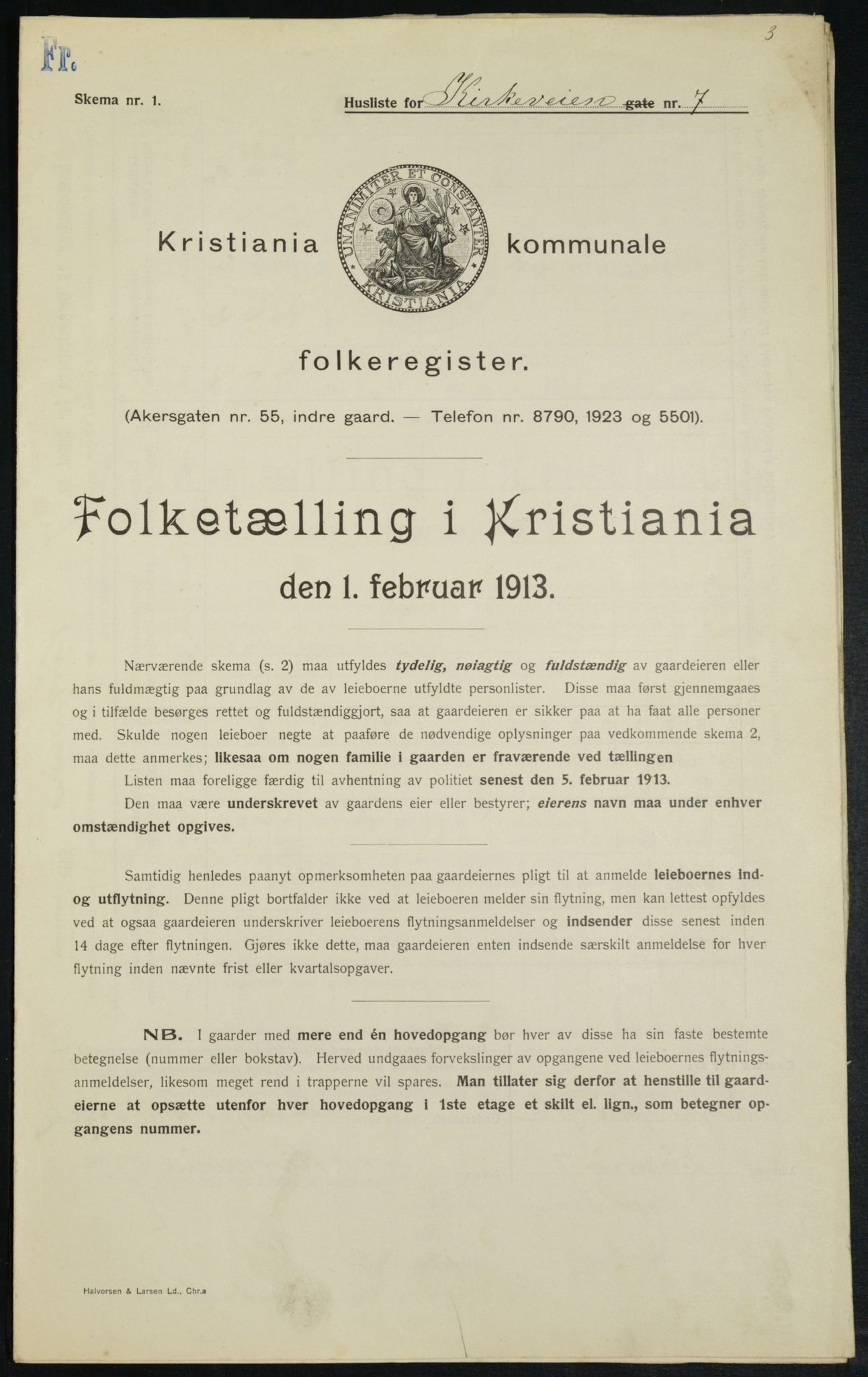 OBA, Kommunal folketelling 1.2.1913 for Kristiania, 1913, s. 50623