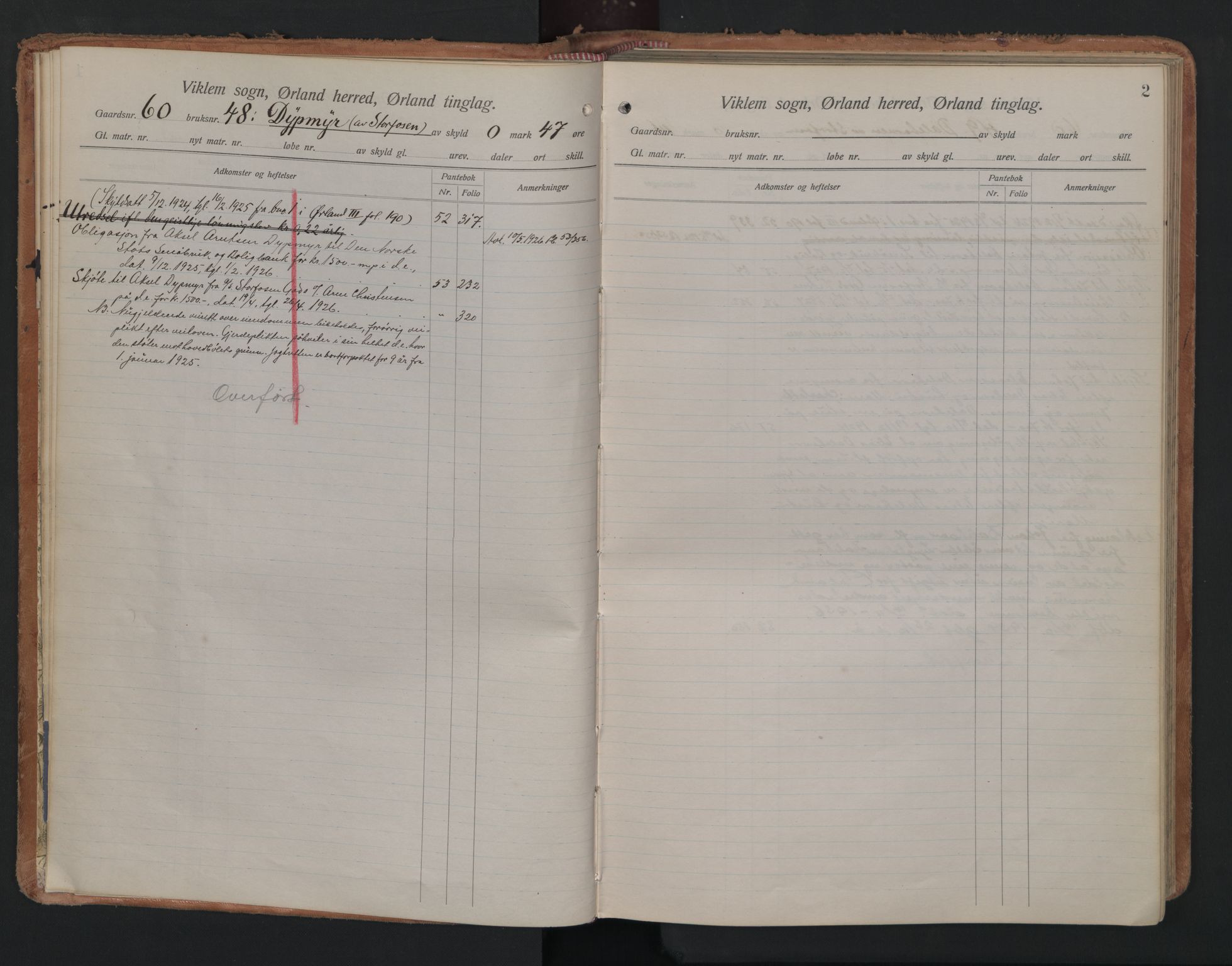 Fosen sorenskriveri, SAT/A-1107/1/2/2A/L0020: Panteregister nr. 20, s. 2