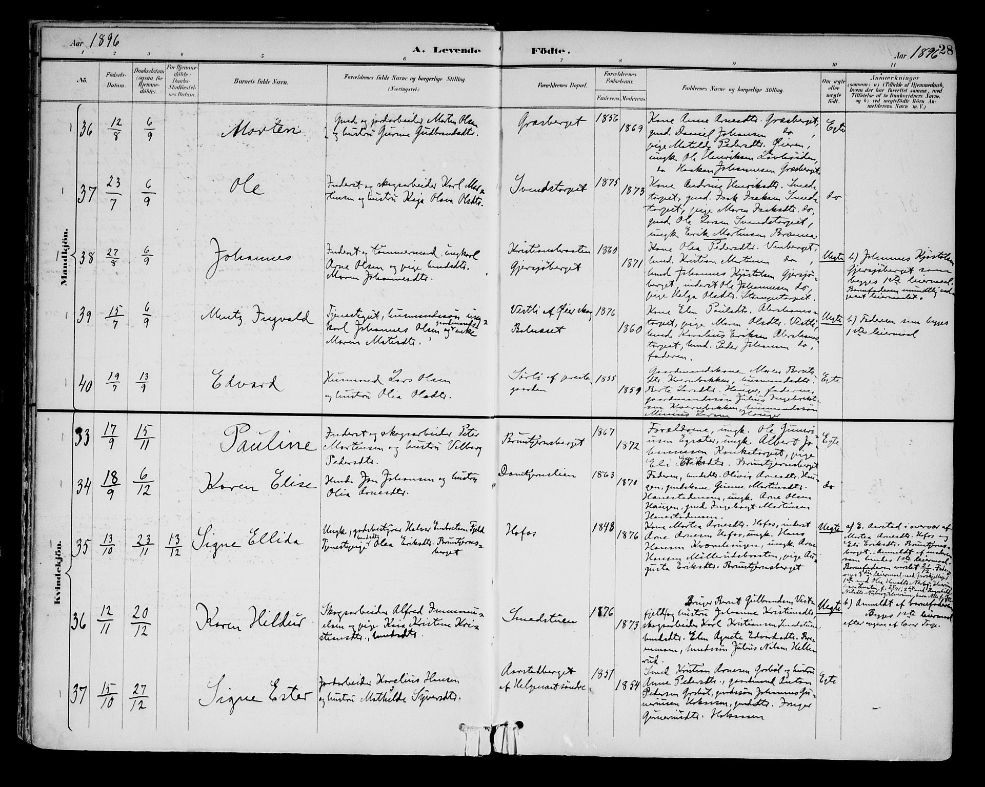 Brandval prestekontor, AV/SAH-PREST-034/H/Ha/Haa/L0003: Ministerialbok nr. 3, 1894-1909, s. 28