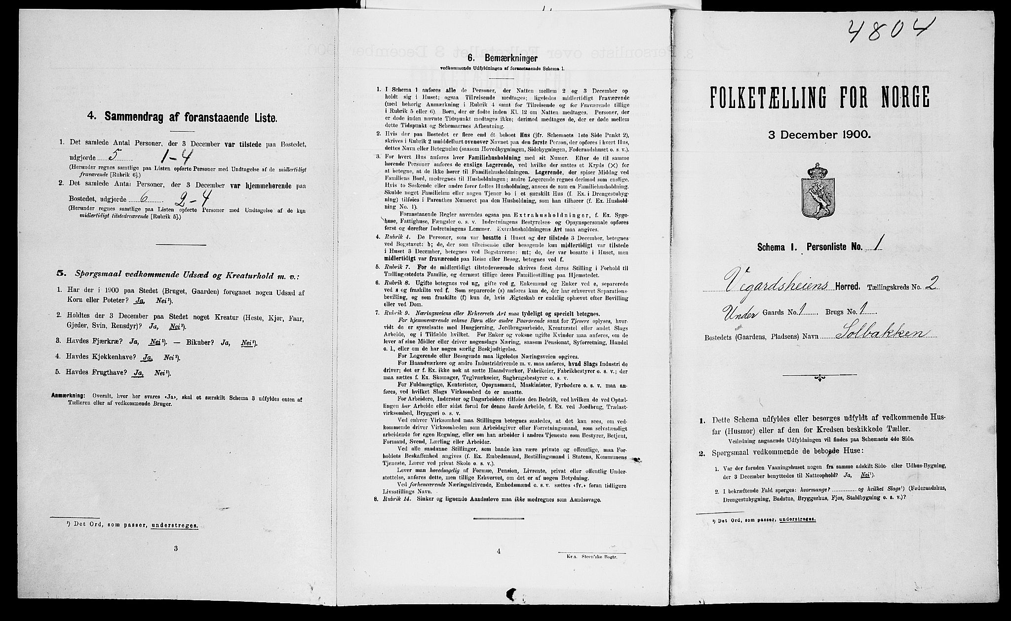 SAK, Folketelling 1900 for 0912 Vegårshei herred, 1900, s. 173
