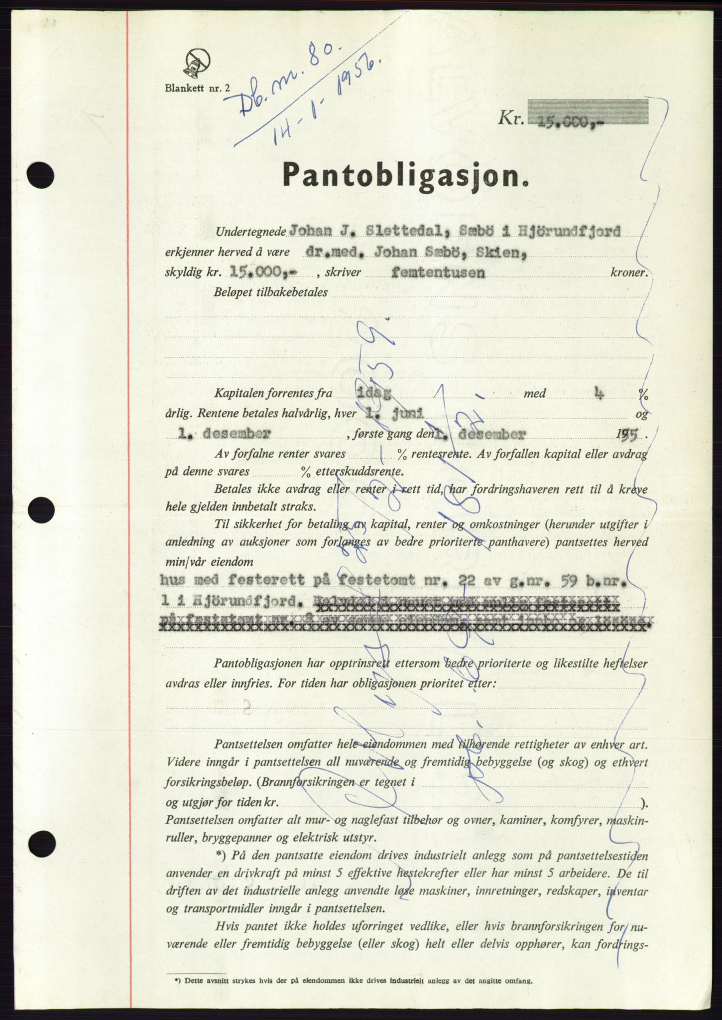 Søre Sunnmøre sorenskriveri, SAT/A-4122/1/2/2C/L0128: Pantebok nr. 16B, 1956-1956, Dagboknr: 80/1956