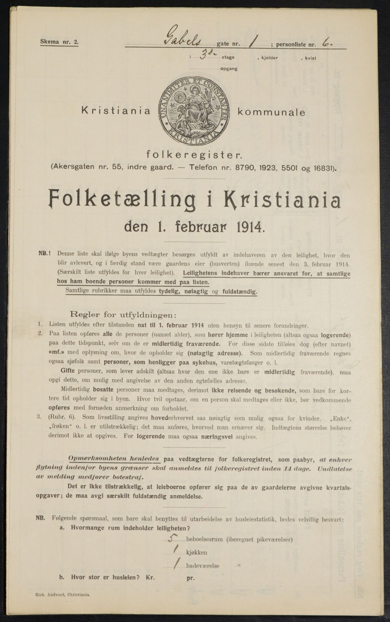 OBA, Kommunal folketelling 1.2.1914 for Kristiania, 1914, s. 28672