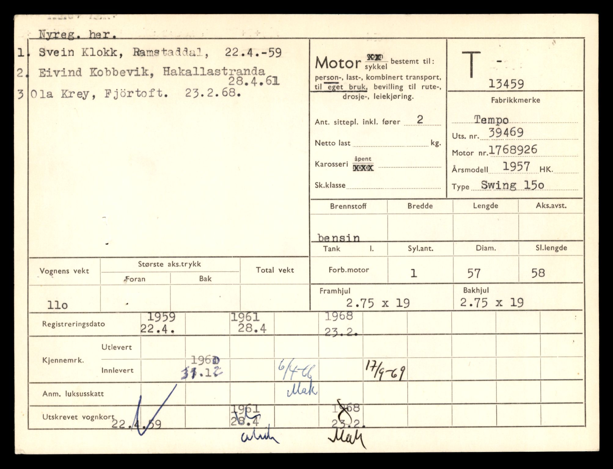 Møre og Romsdal vegkontor - Ålesund trafikkstasjon, AV/SAT-A-4099/F/Fe/L0039: Registreringskort for kjøretøy T 13361 - T 13530, 1927-1998, s. 1677