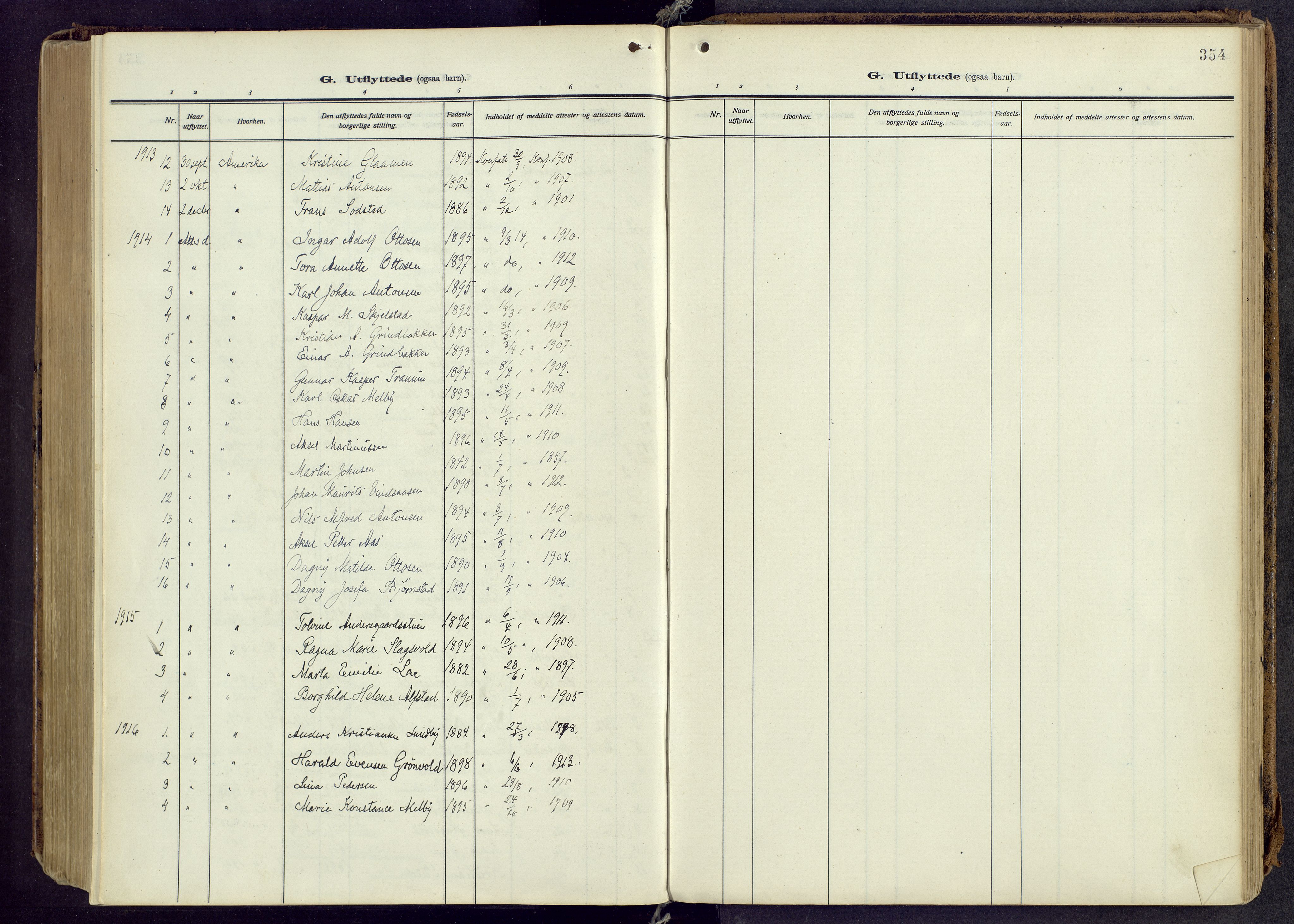 Østre Toten prestekontor, SAH/PREST-104/H/Ha/Haa/L0010: Ministerialbok nr. 10, 1910-1920, s. 354