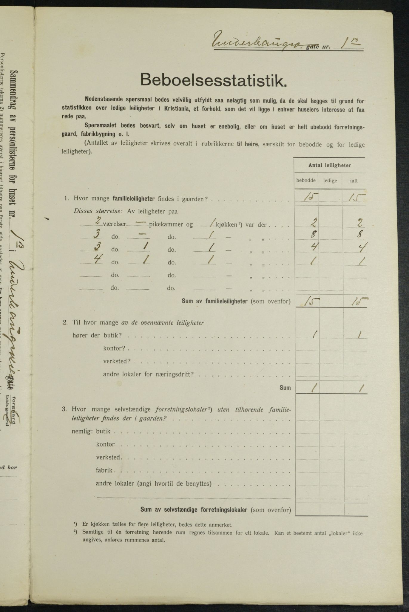 OBA, Kommunal folketelling 1.2.1913 for Kristiania, 1913, s. 119674