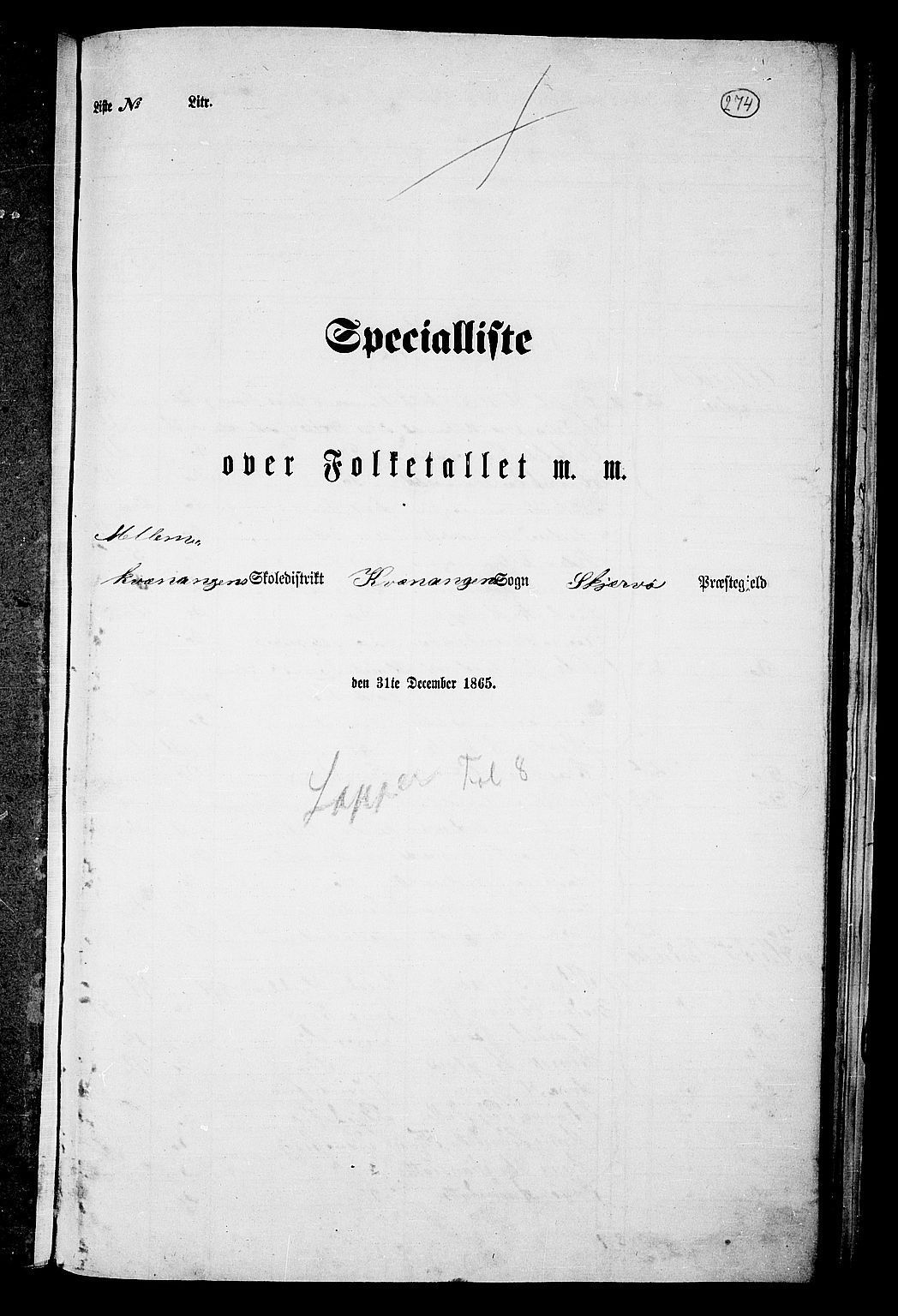 RA, Folketelling 1865 for 1941P Skjervøy prestegjeld, 1865, s. 148