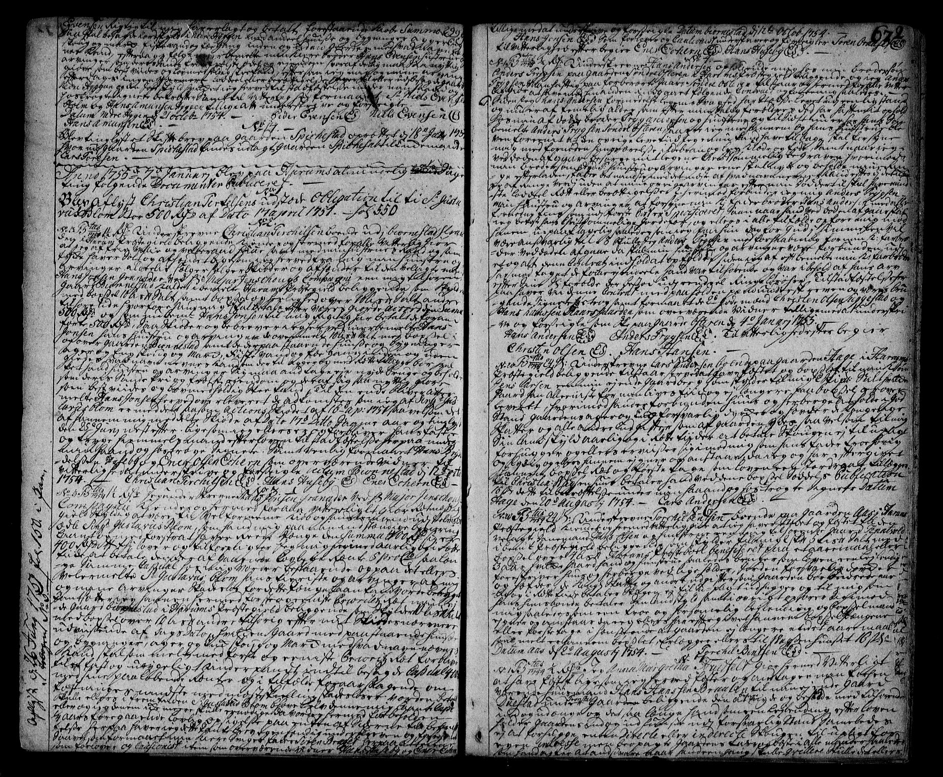 Lier, Røyken og Hurum sorenskriveri, SAKO/A-89/G/Ga/Gaa/L0002: Pantebok nr. II, 1725-1755, s. 672