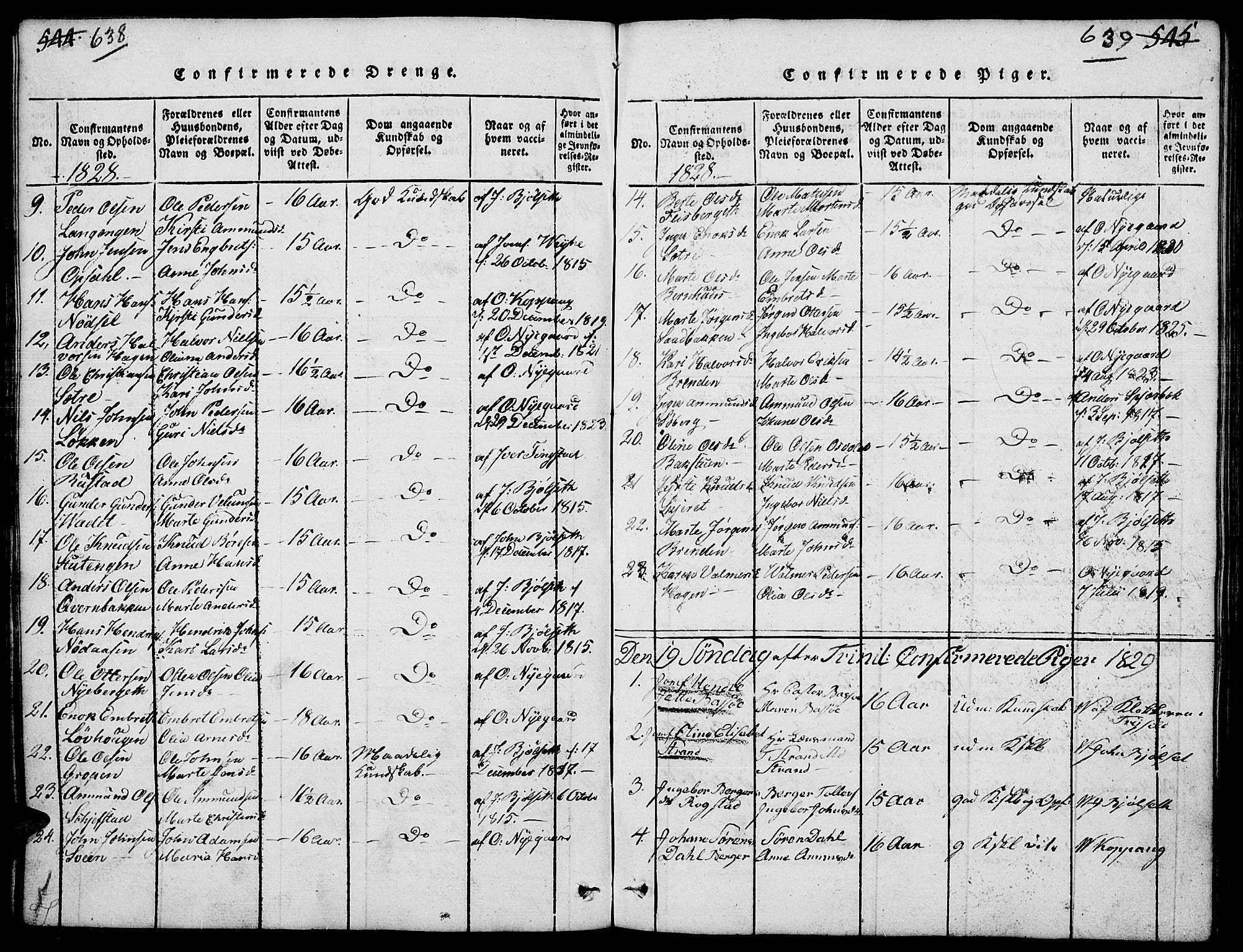 Elverum prestekontor, SAH/PREST-044/H/Ha/Hab/L0001: Klokkerbok nr. 1, 1815-1829, s. 638-639