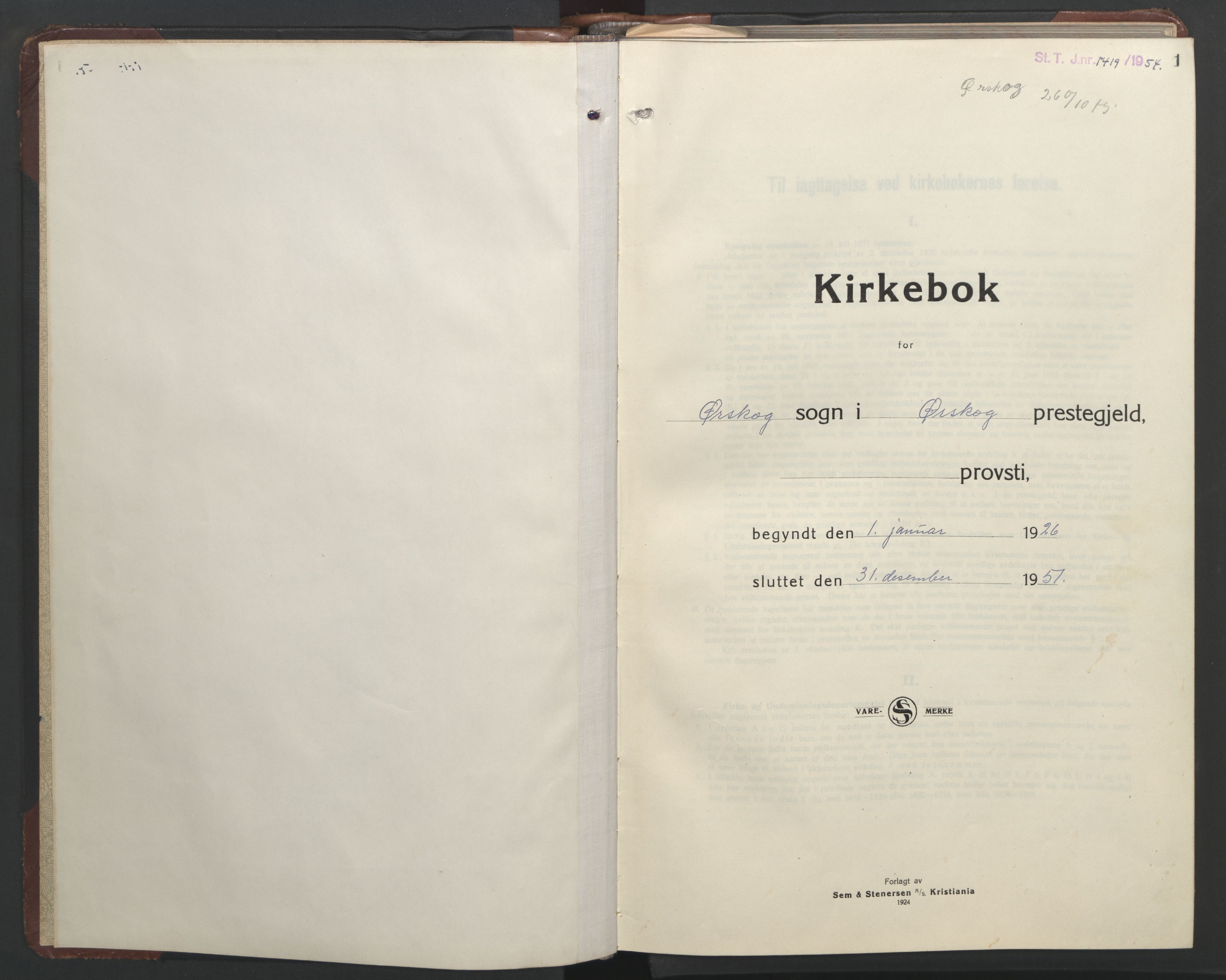 Ministerialprotokoller, klokkerbøker og fødselsregistre - Møre og Romsdal, SAT/A-1454/522/L0329: Klokkerbok nr. 522C08, 1926-1951, s. 1