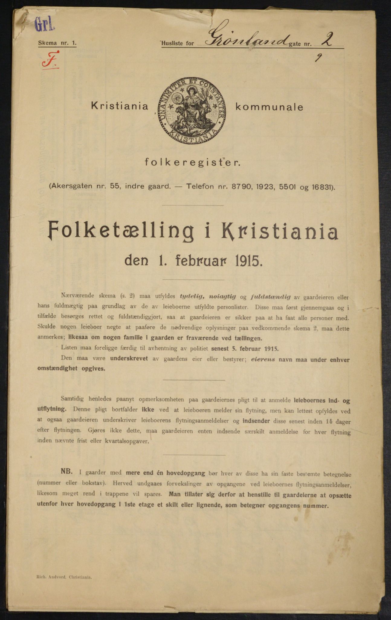 OBA, Kommunal folketelling 1.2.1915 for Kristiania, 1915, s. 30747