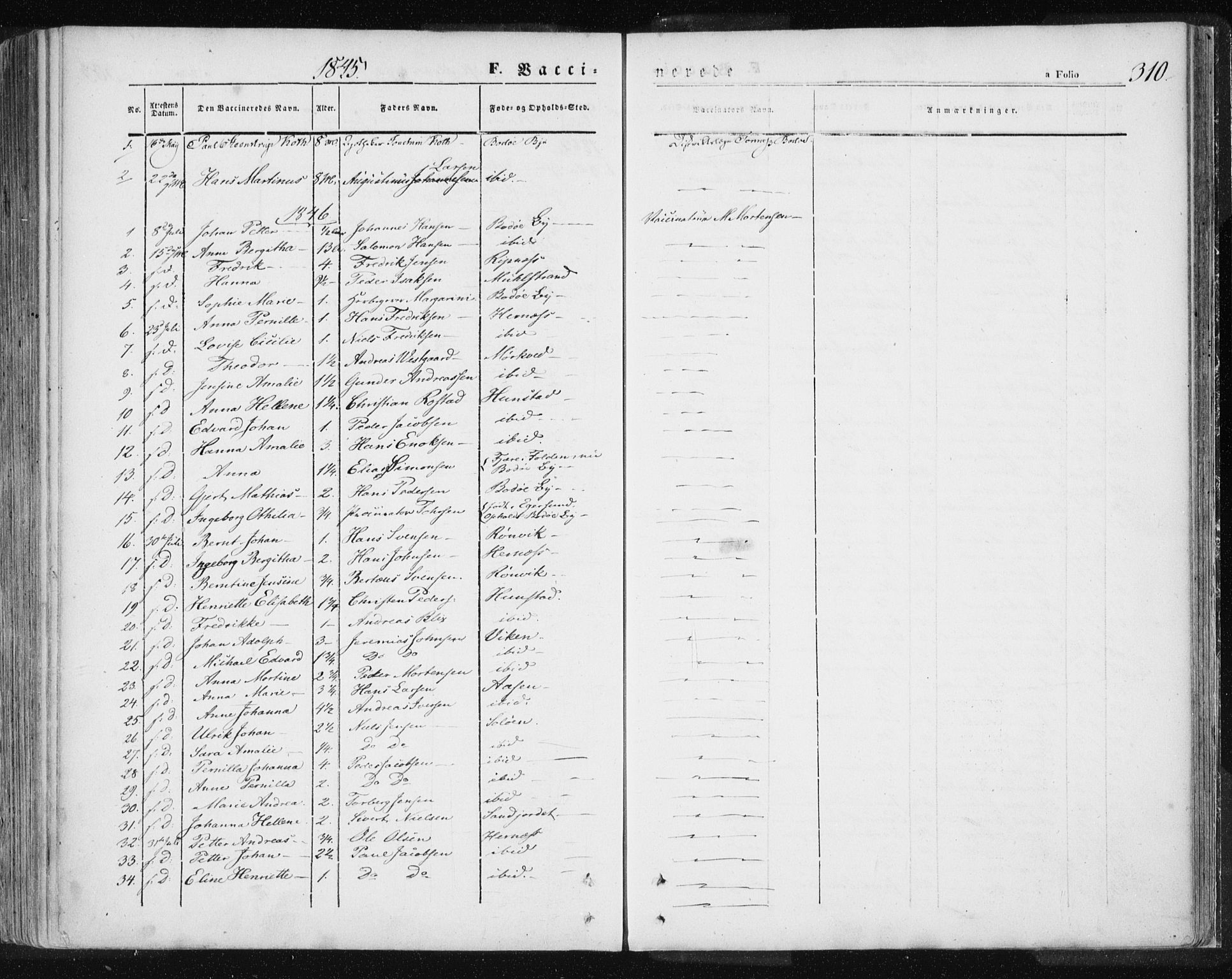 Ministerialprotokoller, klokkerbøker og fødselsregistre - Nordland, AV/SAT-A-1459/801/L0007: Ministerialbok nr. 801A07, 1845-1863, s. 310