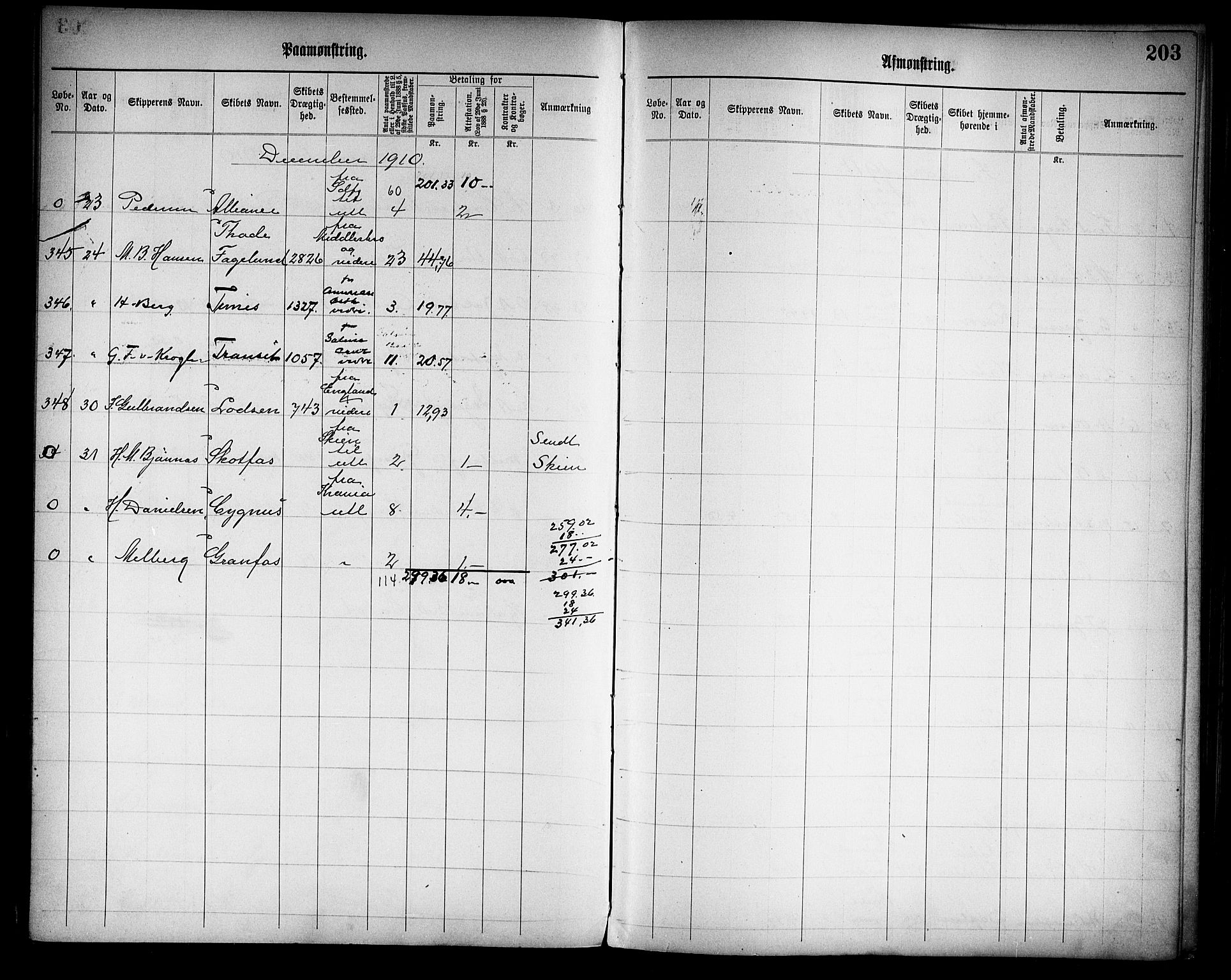 Tønsberg innrulleringskontor, AV/SAKO-A-786/H/Ha/L0006: Mønstringsjournal, 1906-1914, s. 206