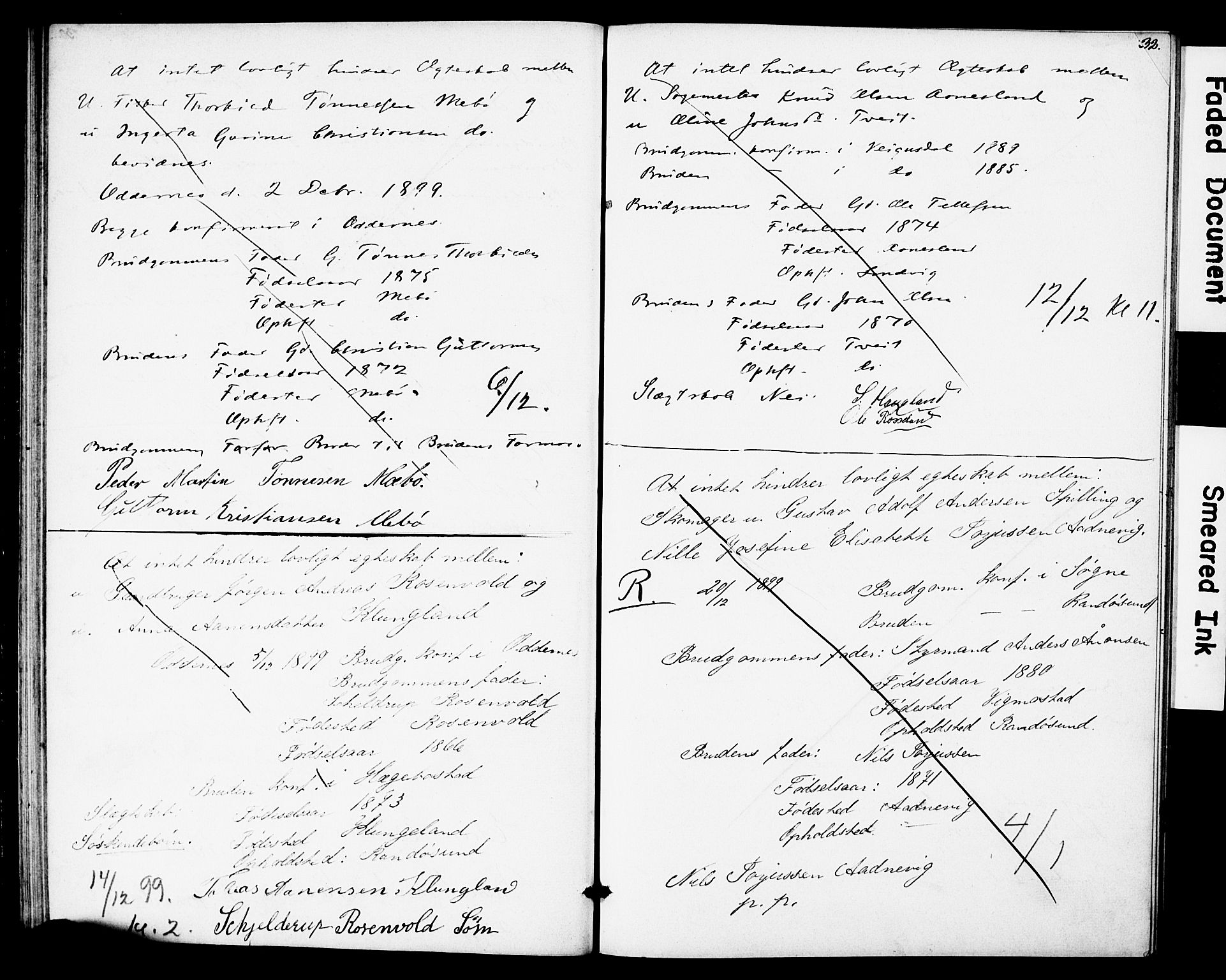 Oddernes sokneprestkontor, SAK/1111-0033/F/Fe/L0001/0001: Lysningsprotokoll nr. A VI 12, 1897-1905, s. 31