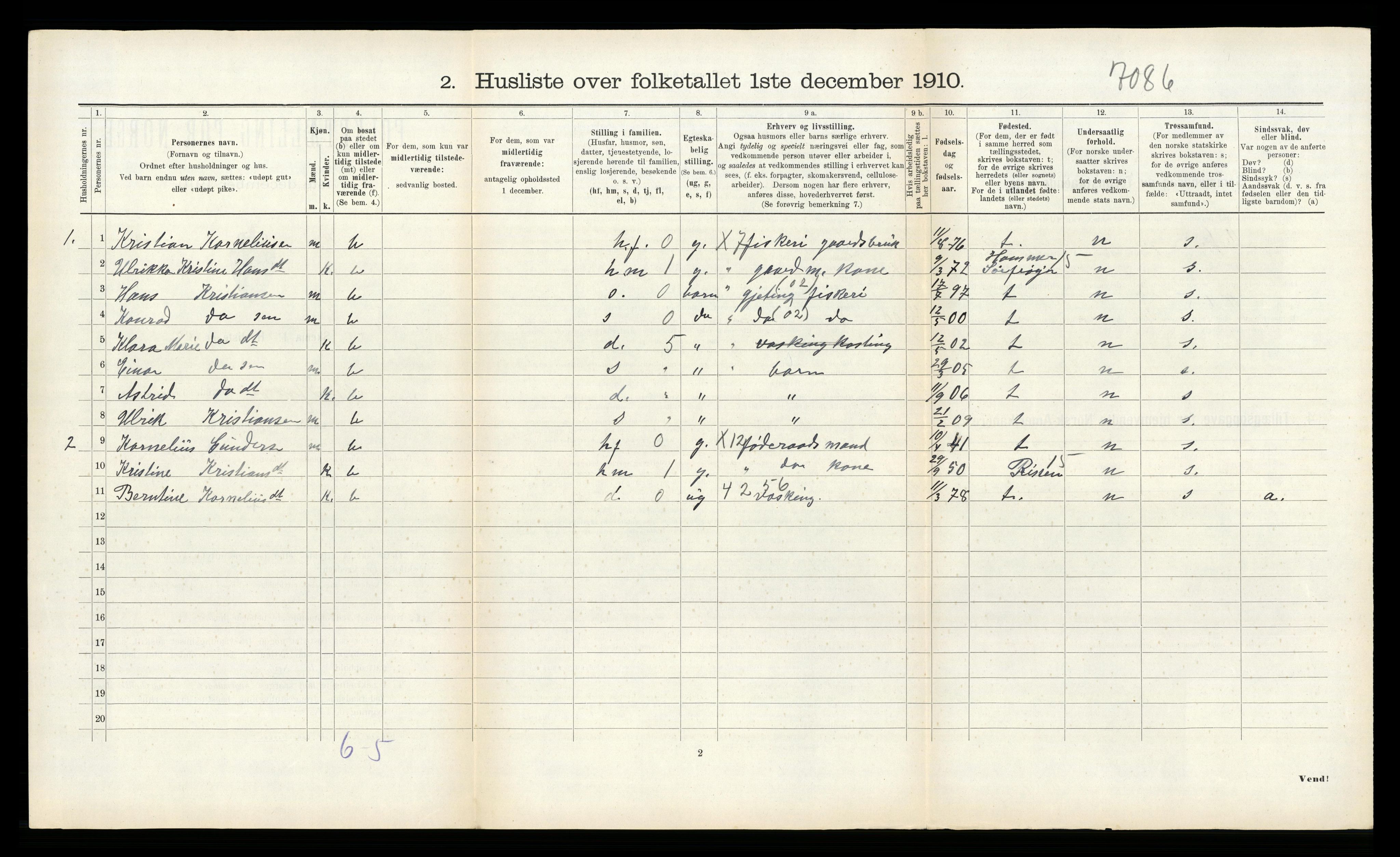 RA, Folketelling 1910 for 1620 Nord-Frøya herred, 1910, s. 407