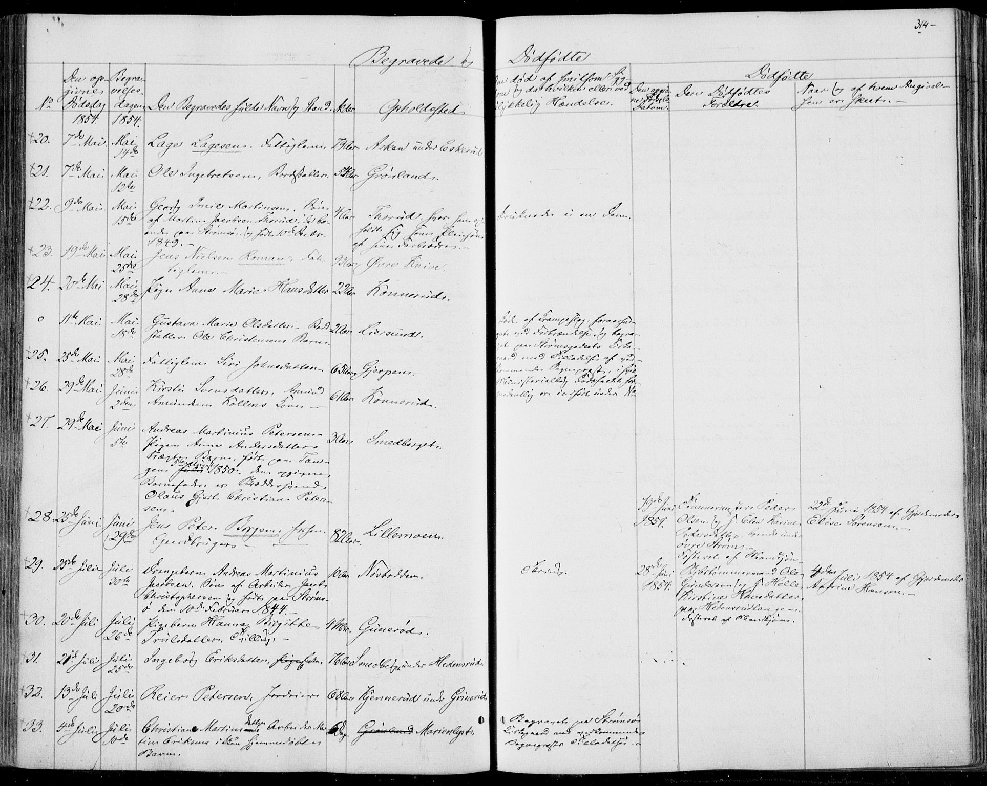 Skoger kirkebøker, SAKO/A-59/F/Fa/L0003: Ministerialbok nr. I 3, 1842-1861, s. 314